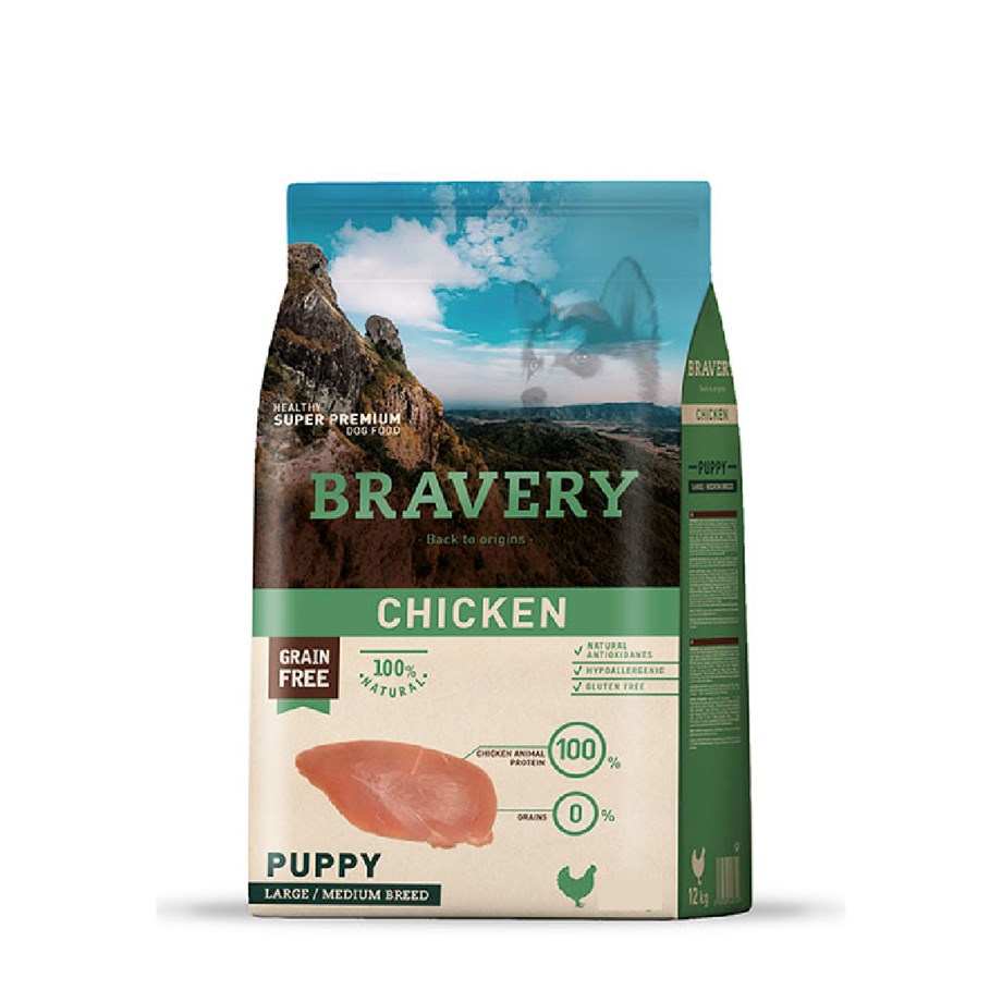 Bravery Medium/Large Puppy Tavuklu Yavru Köpek Maması 4kg