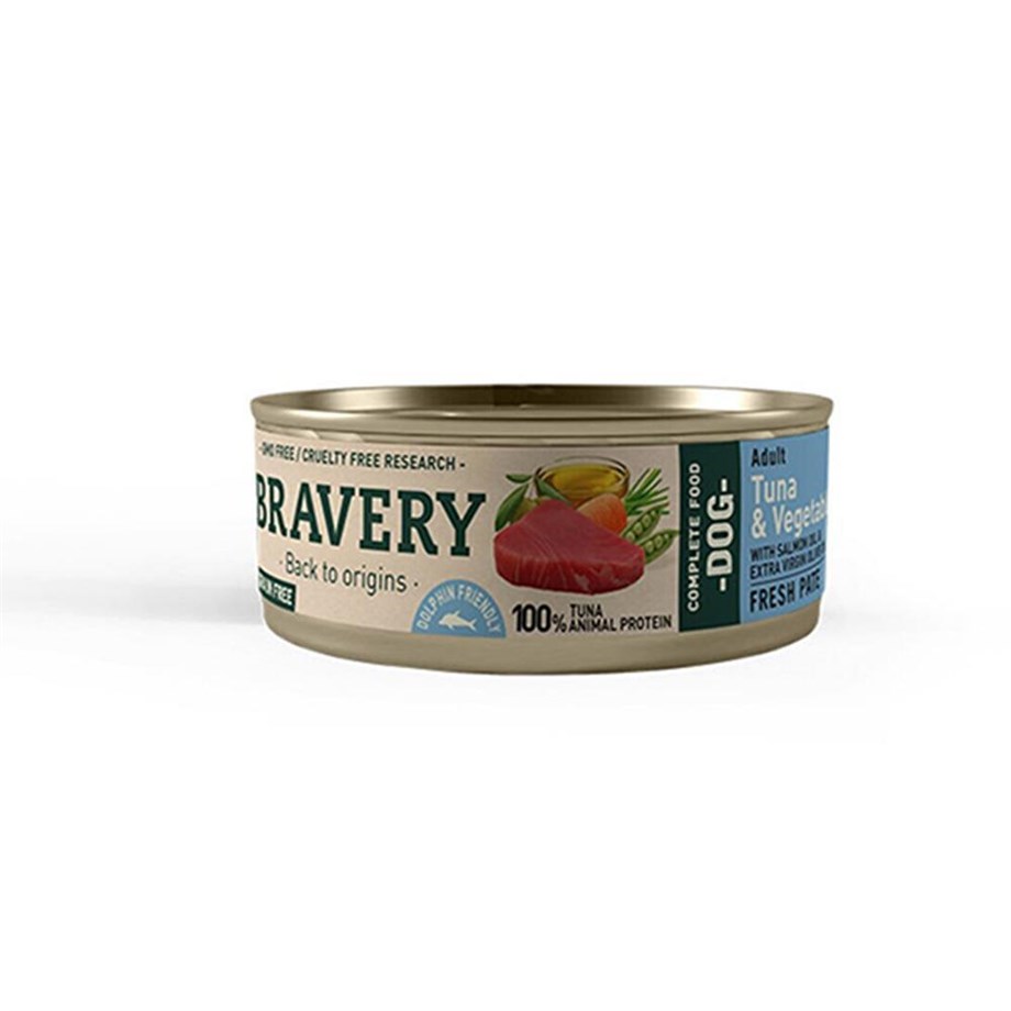Bravery Ton Balıklı ve Sebzeli Yetişkin Köpek Konservesi 80g