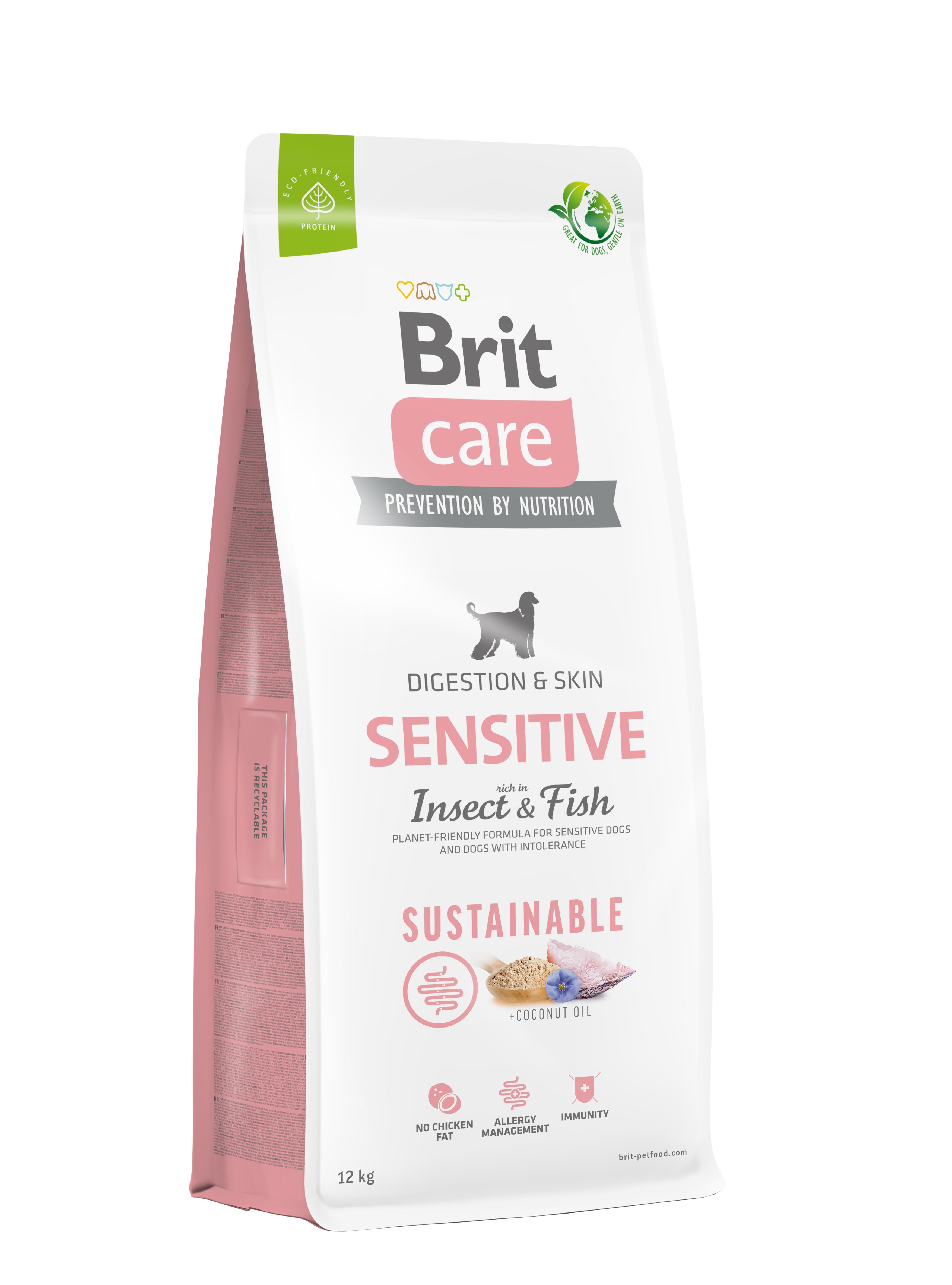Brit Care Sustainable Larvalı ve Balıklı Hassas Köpek Maması 12kg