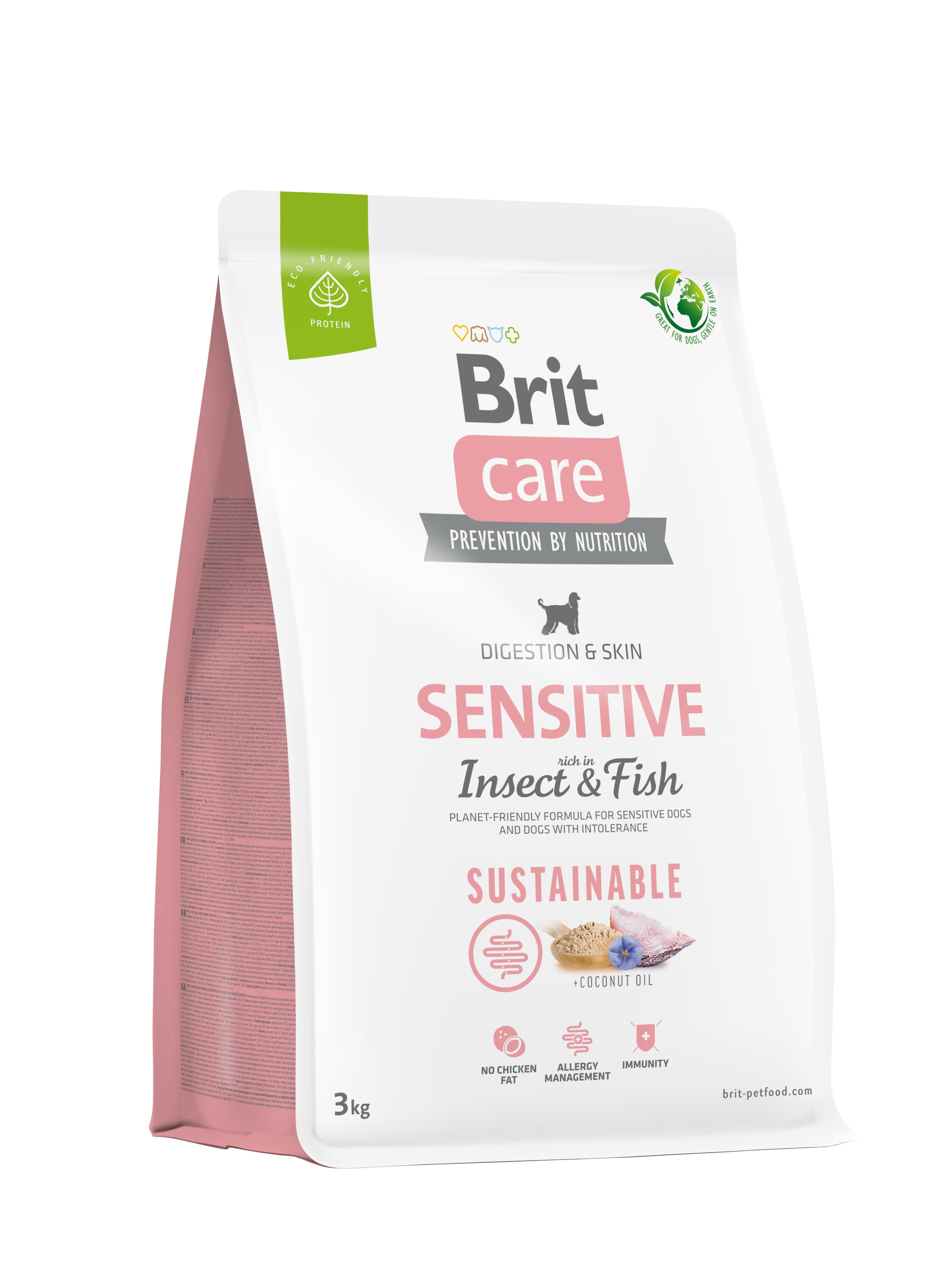Brit Care Sustainable Larvalı ve Balıklı Hassas Köpek Maması 3kg