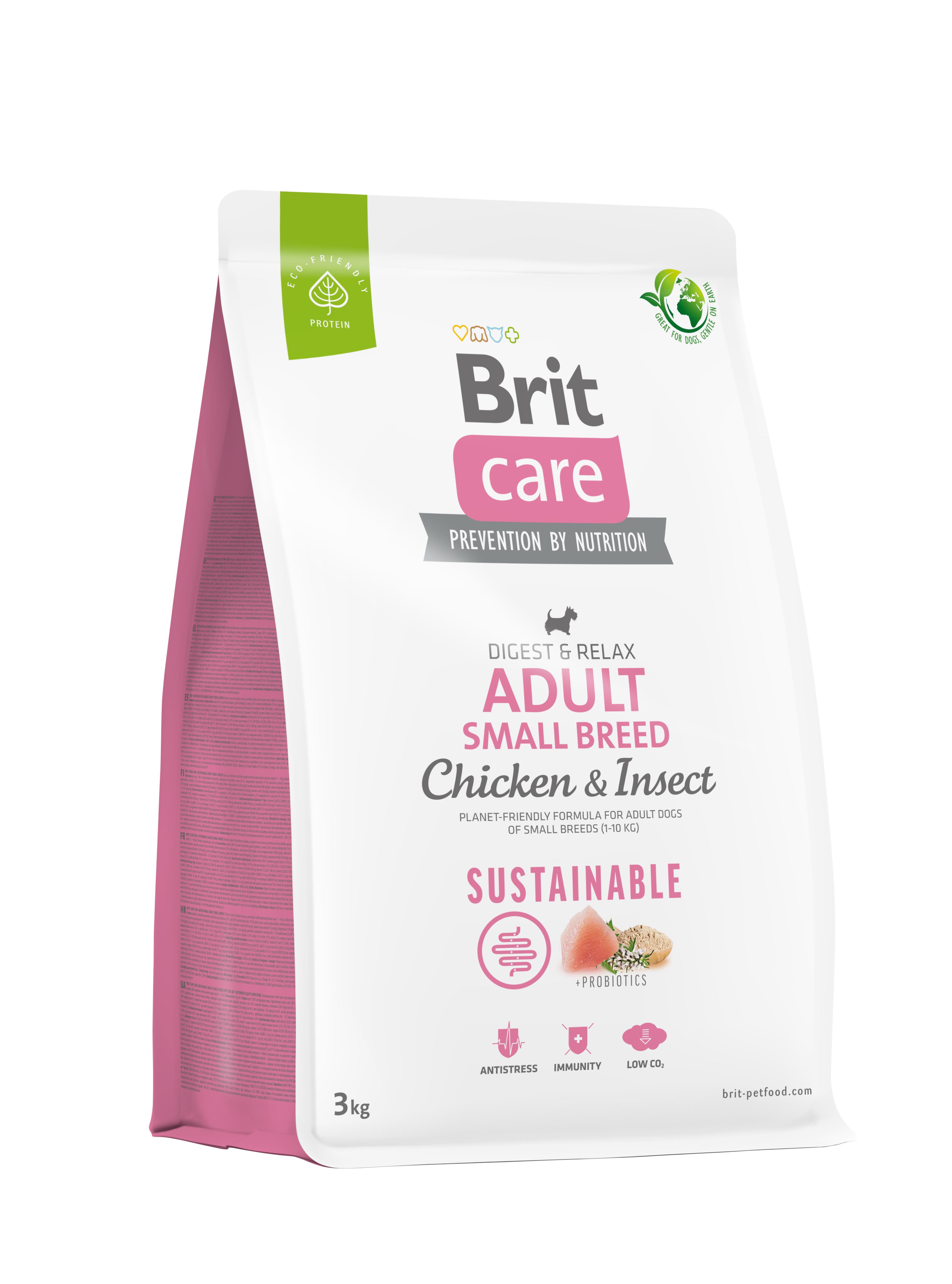 Brit Care Sustainable Larvalı ve Tavuklu Küçük Irk Köpek Maması 3kg