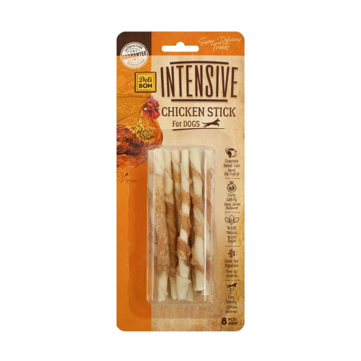 Delibon İntensive Chicken Stick Tavuklu Burgu Kemik 8 Adet