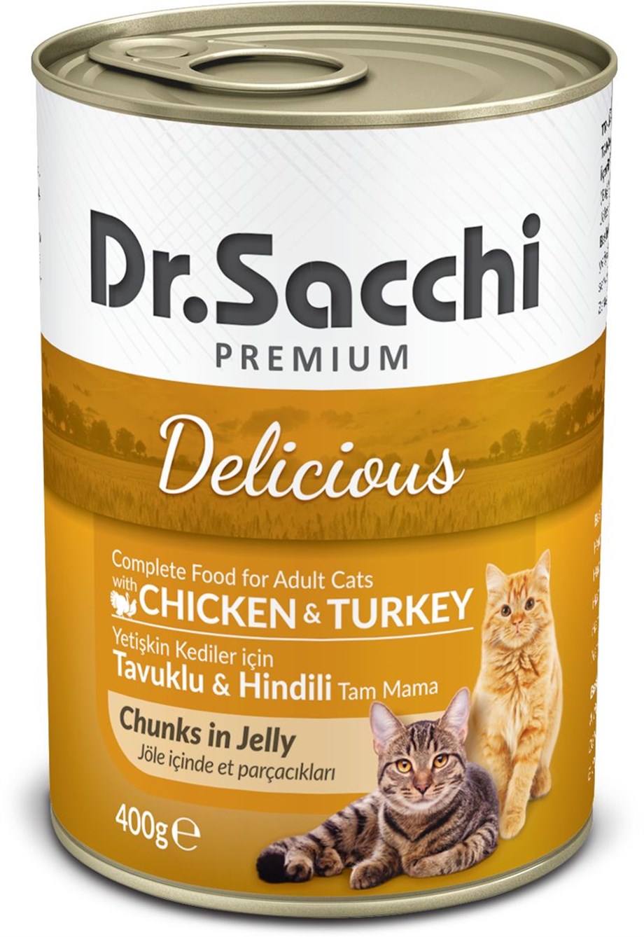 Dr. Saccchi Tavuklu ve Hindili Kedi Konservesi 400gr