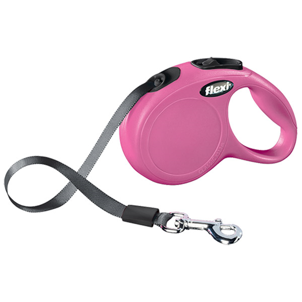 Flexi New Classic Pembe Köpek Gezdirme Kayışı M 5 Metre