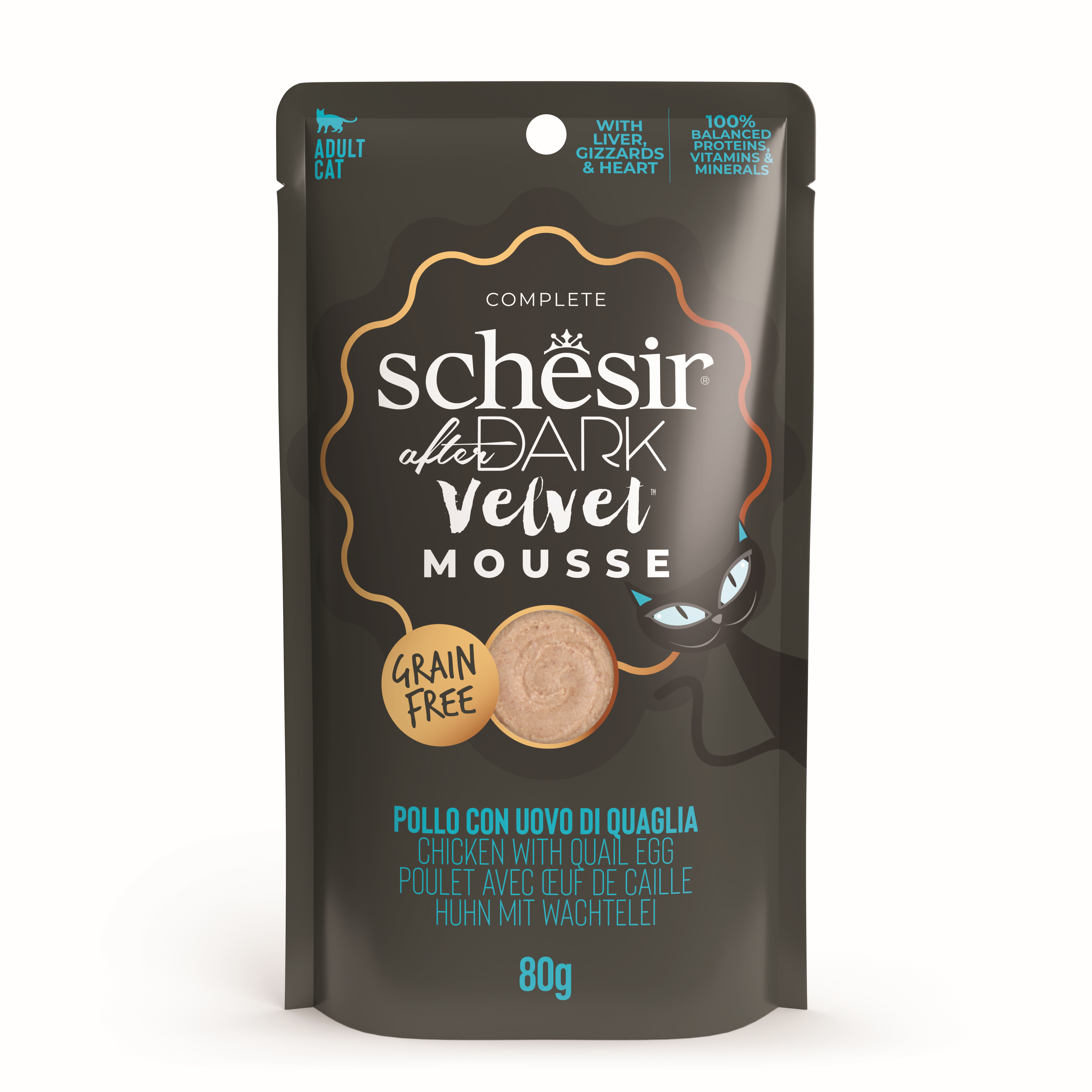 Schesir After Dark Tavuklu ve Bıldırcın Yumurtalı Mousse Pouch 80gr