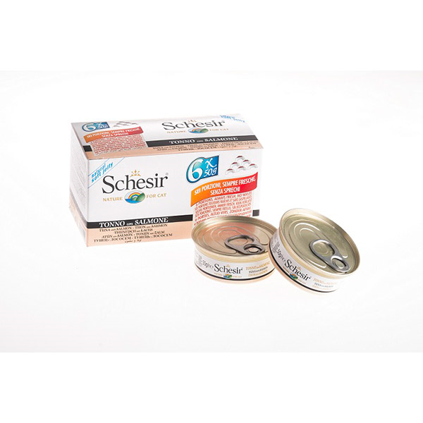 Schesir Multipack Jöleli Ton Balıklı Ve Somonlu Kedi Konservesi 6x50gr
