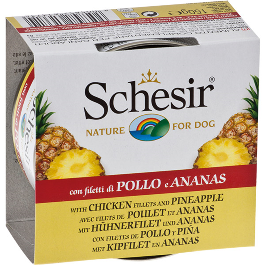 Schesir Tavuk Fileto&Ananas Yetişkin Köpek Konservesi 150gr 