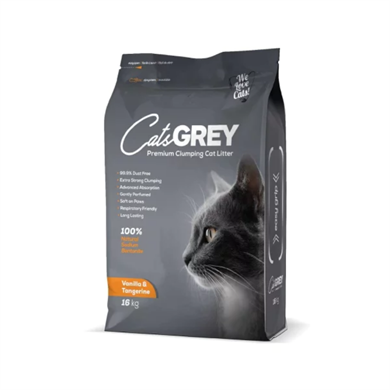 CatsGrey Vanilya ve Mandalina Kokulu Topaklanan Kedi Kumu 16kg