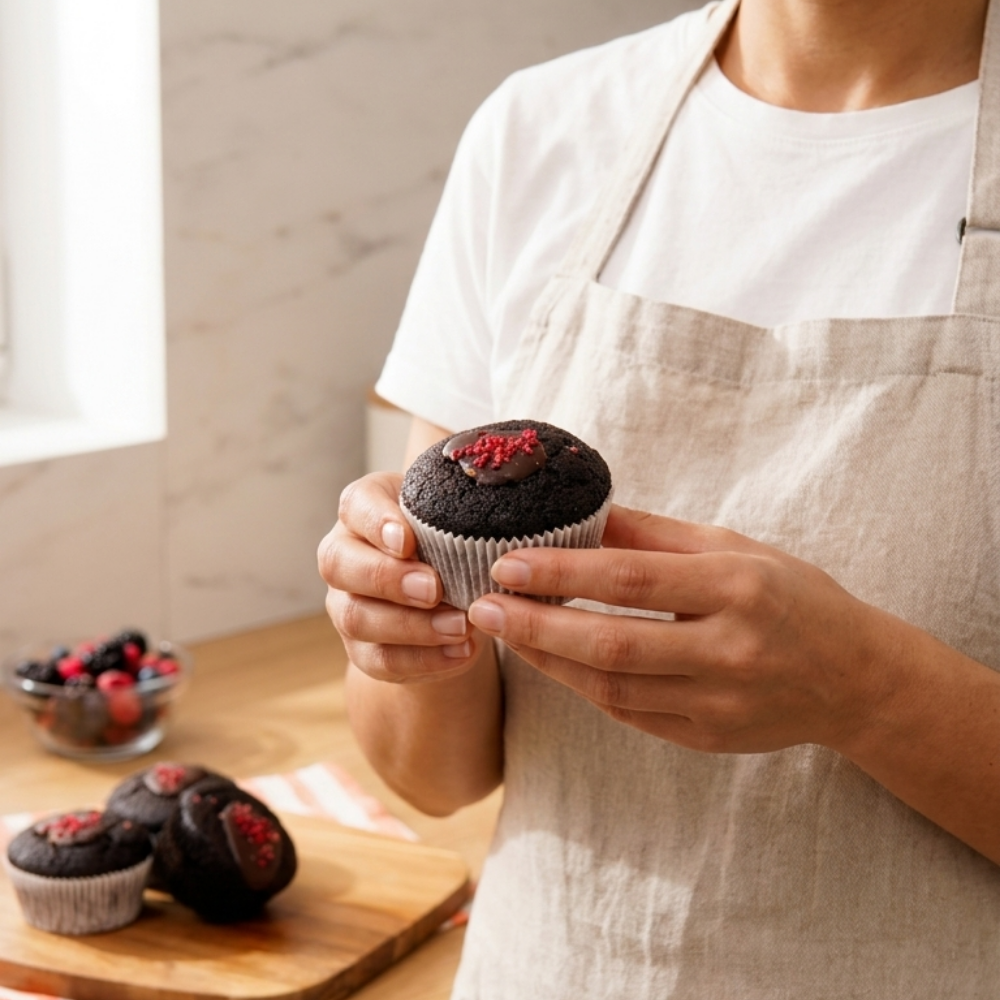 Badem Unlu & Çikolatalı Cupcake 3lü