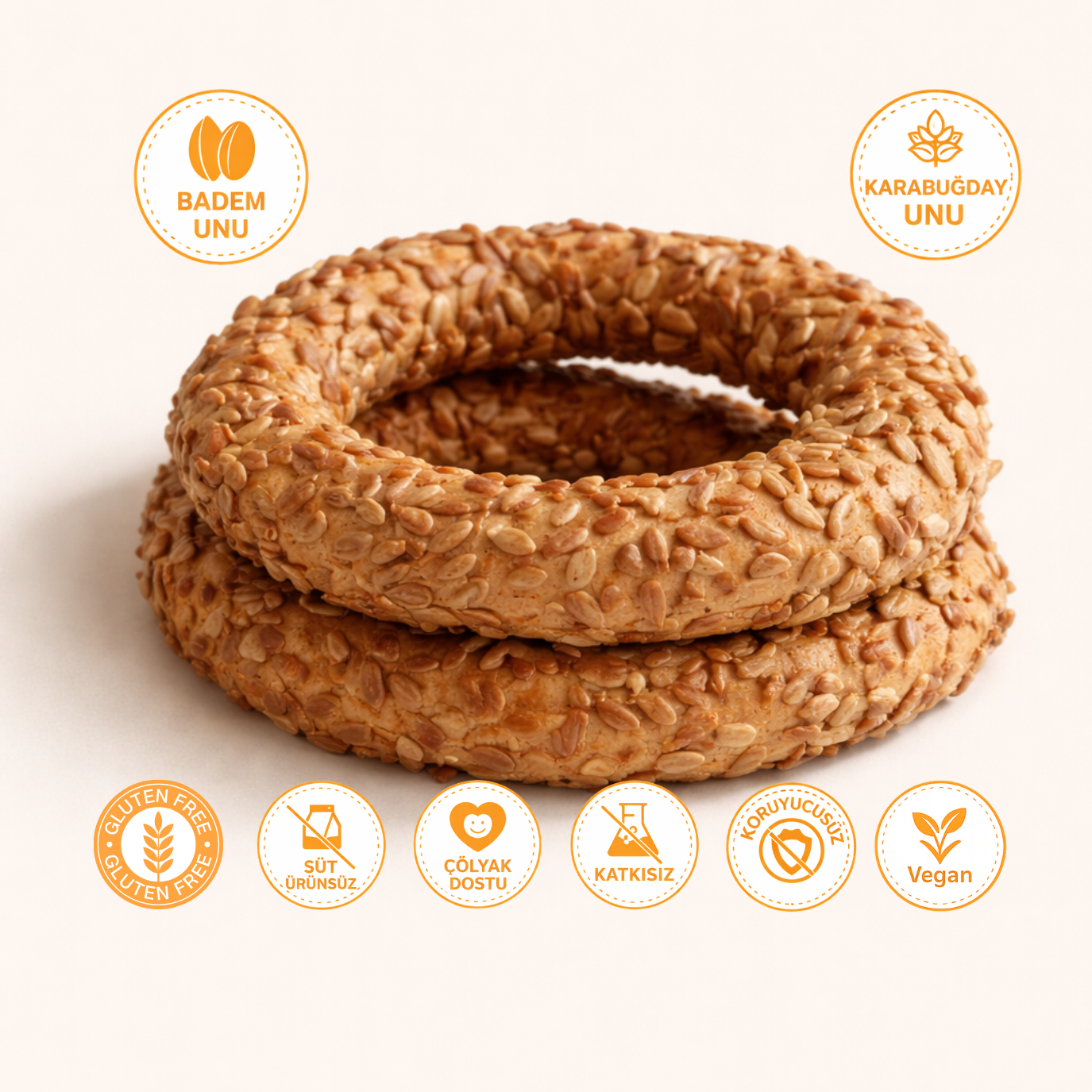 Glutensiz Ayçekirdekli Karabuğday Simit 5li