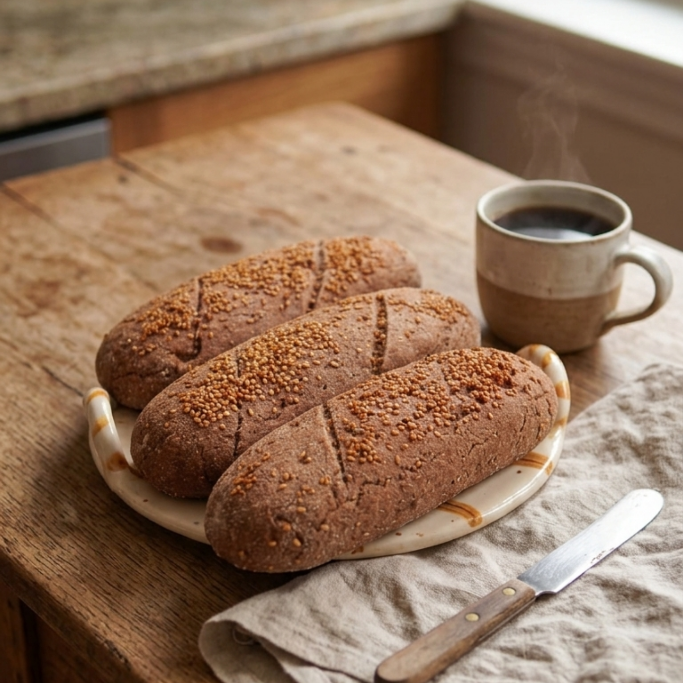 Glutensiz Ekşi Mayalı Sandaviç Ekmeği 3lü