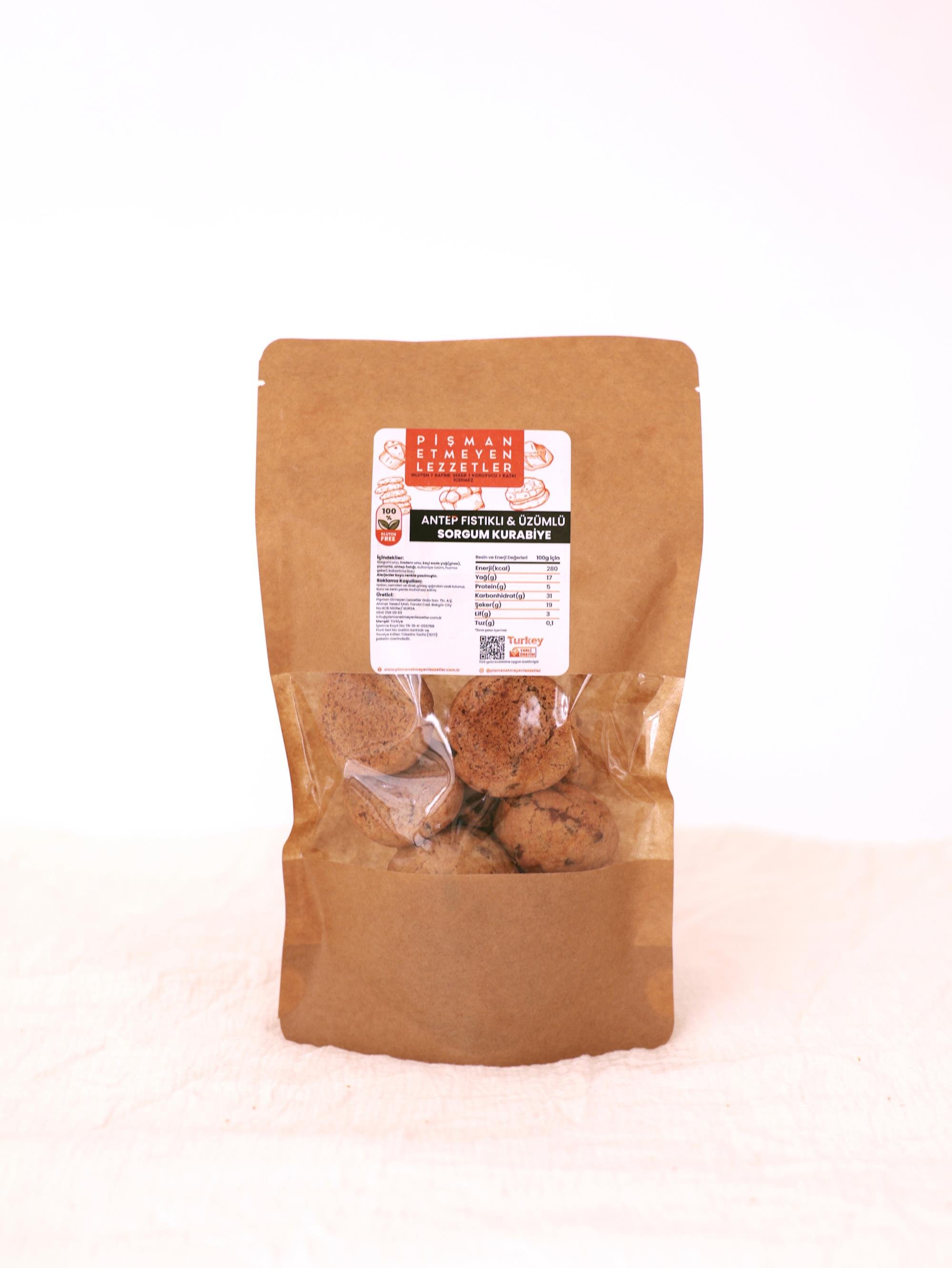 Sorgum Unlu Antep Fıstıklı Üzümlü Kurabiye