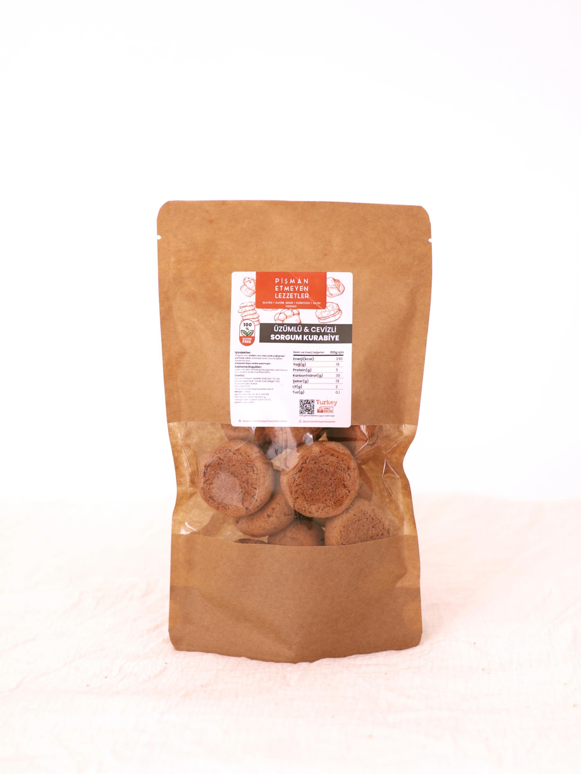 Sorgum Unlu Cevizli Üzümlü Kurabiye