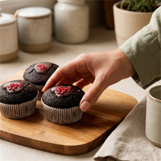 Badem Unlu & Çikolatalı Cupcake 3lü