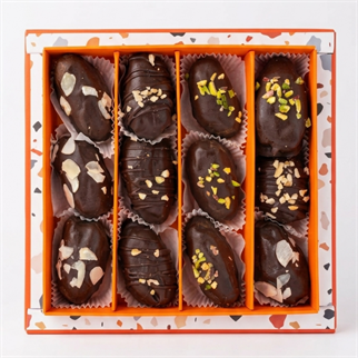 Çikolata Kaplı Hurma Hediyelik Kutu (12li)