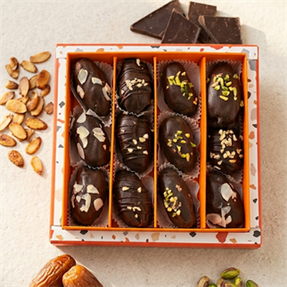 Çikolata Kaplı Hurma Hediyelik Kutu (12li)