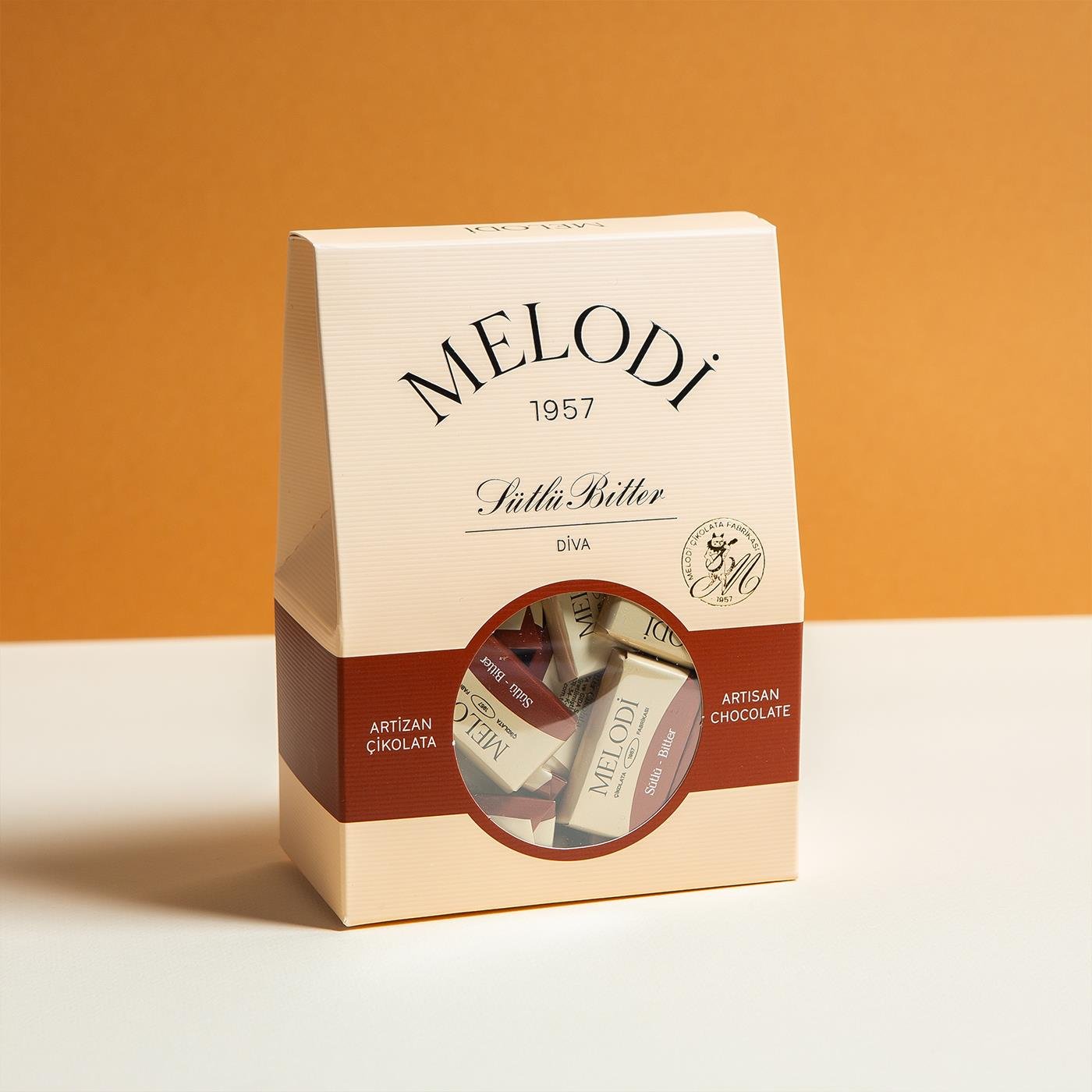 Piramit Kutu Diva Sütlü Bitter Çikolata 400g