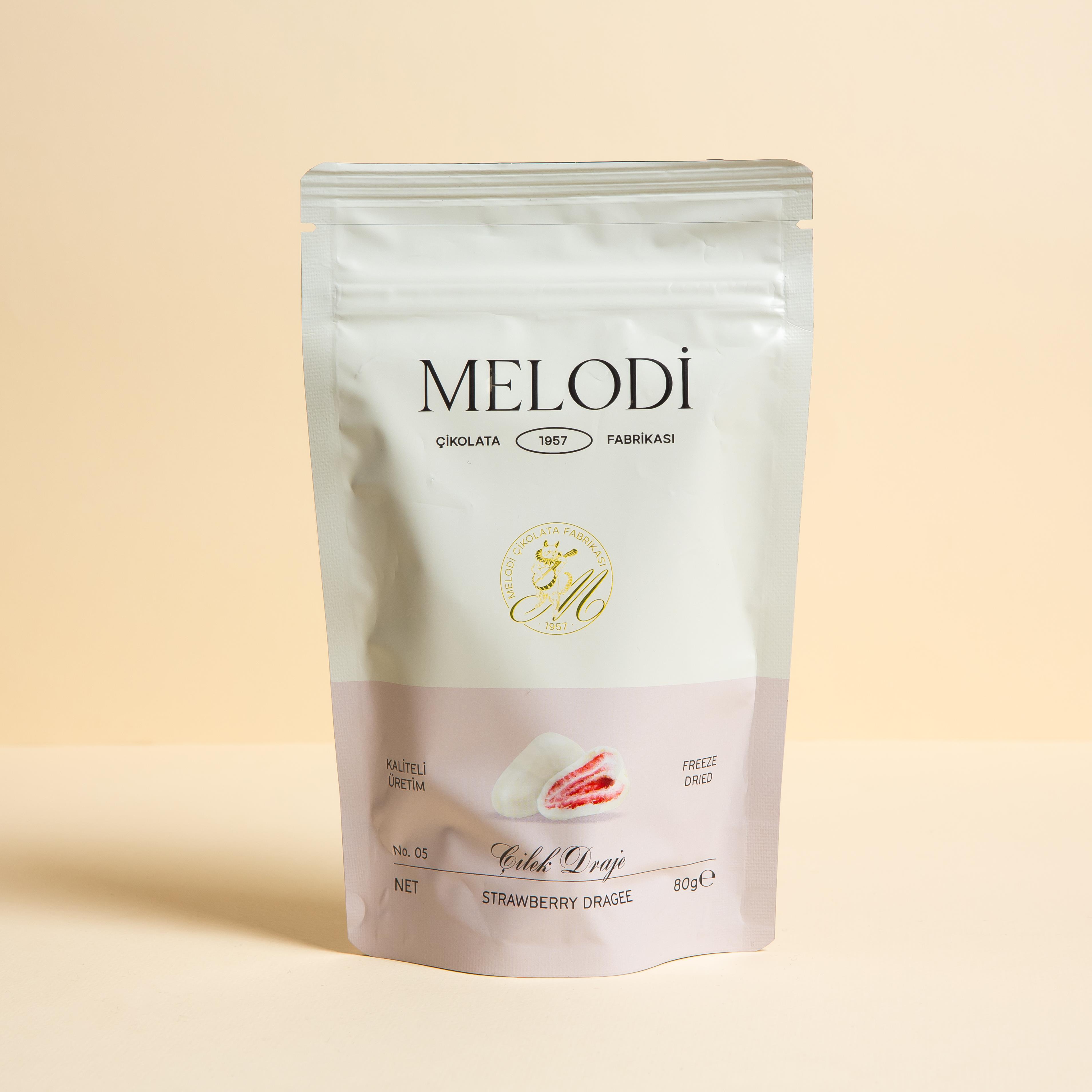 Beyaz Çikolata Kaplı Çilek Draje 80g