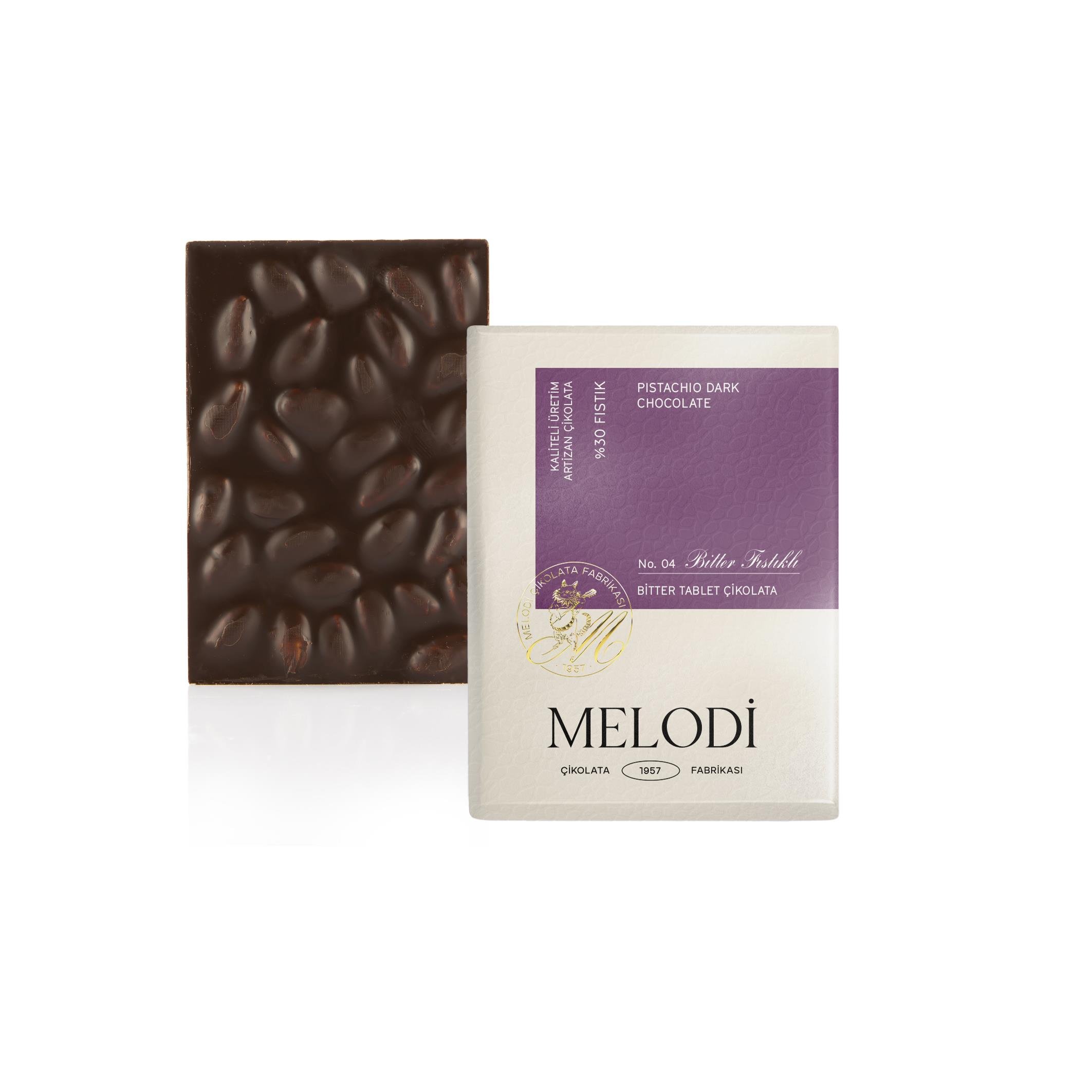 Bitter Fıstıklı Beyoğlu Tablet Çikolatası 60g - Melodi Çikolata