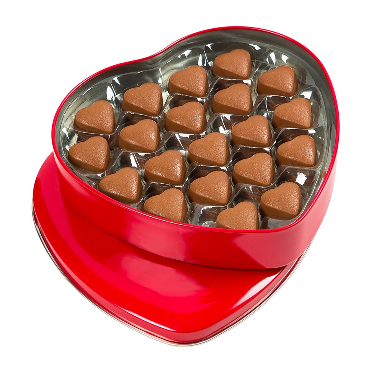 Kalp Çikolata Kırmızı Metal Kutu 400g(e) - Melodi Çikolata
