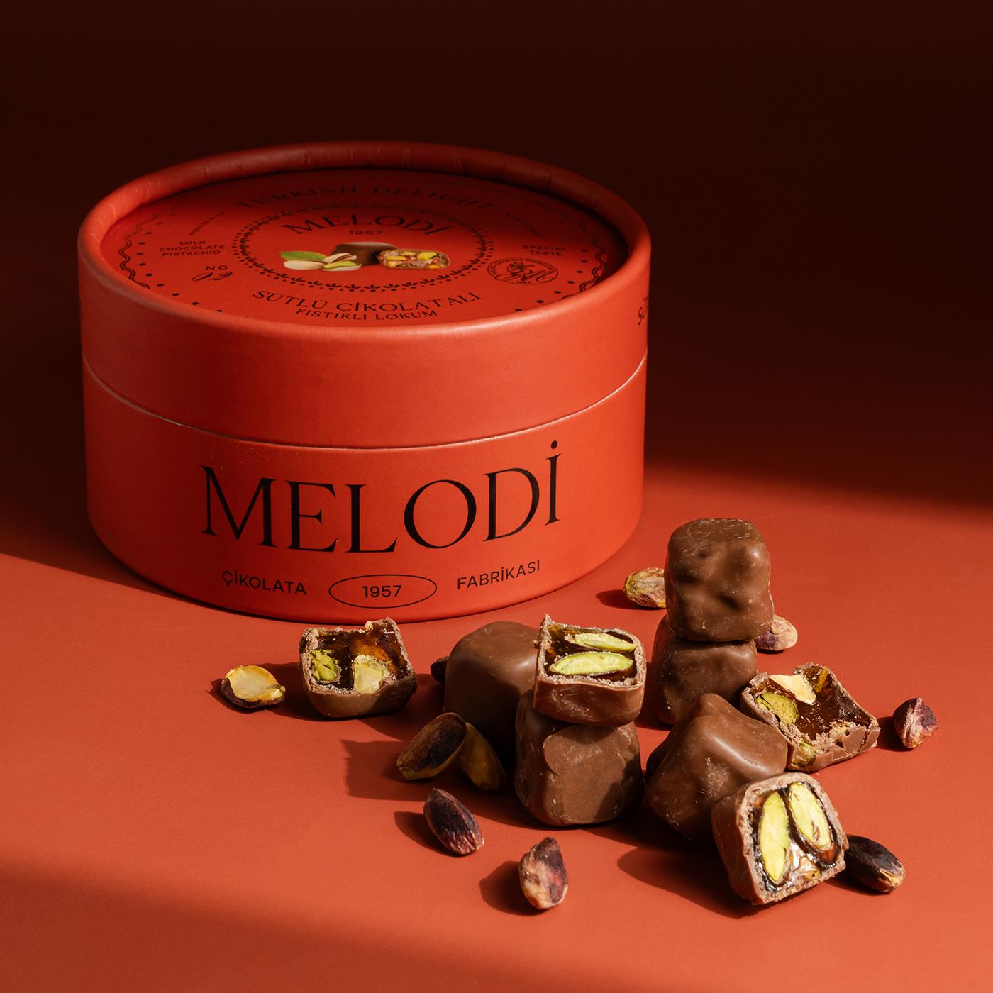 Sütlü Çikolatalı Fıstıklı Lokum 250g