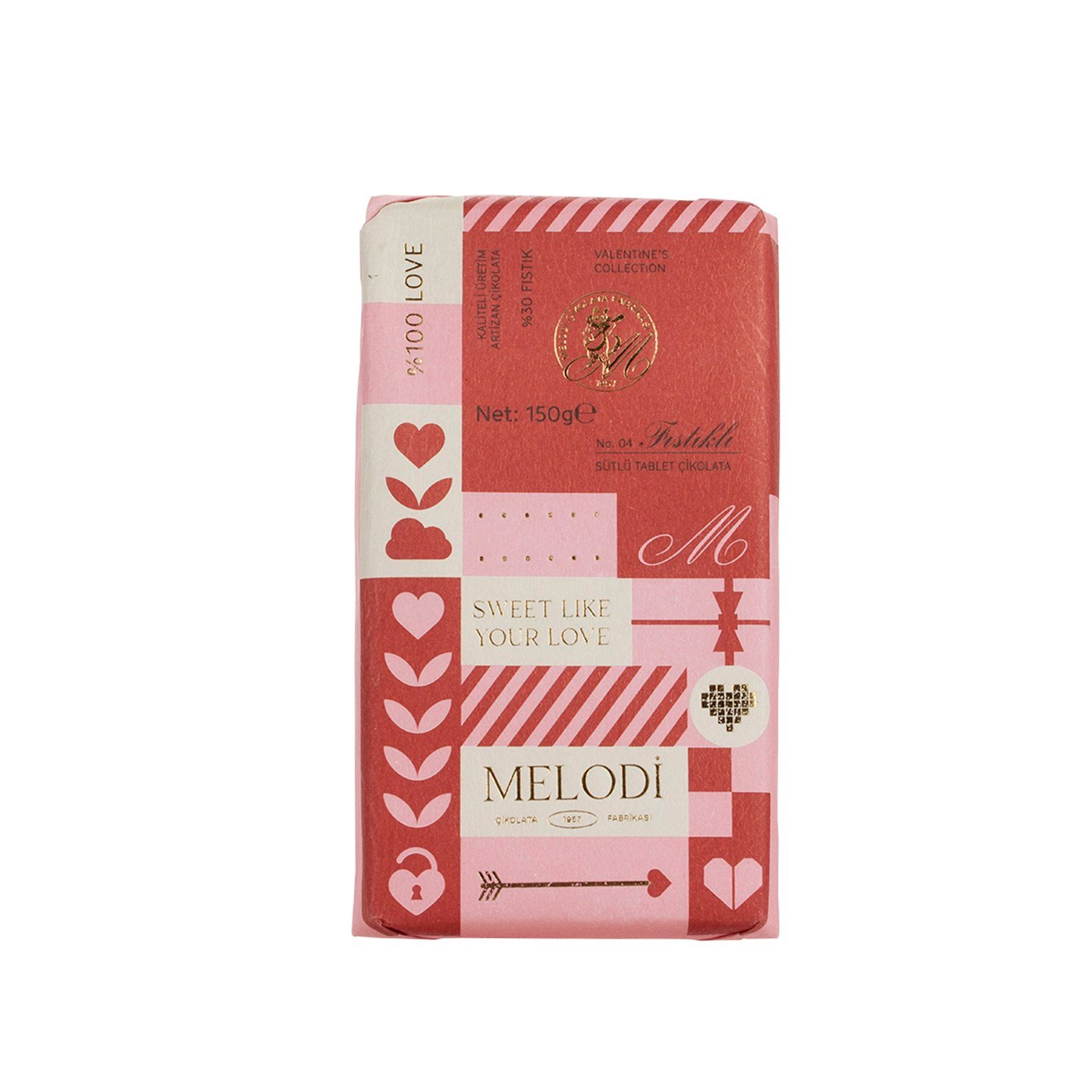 Sütlü Fıstıklı Beyoğlu Kırmızı Tablet Çikolatası 150g(℮)