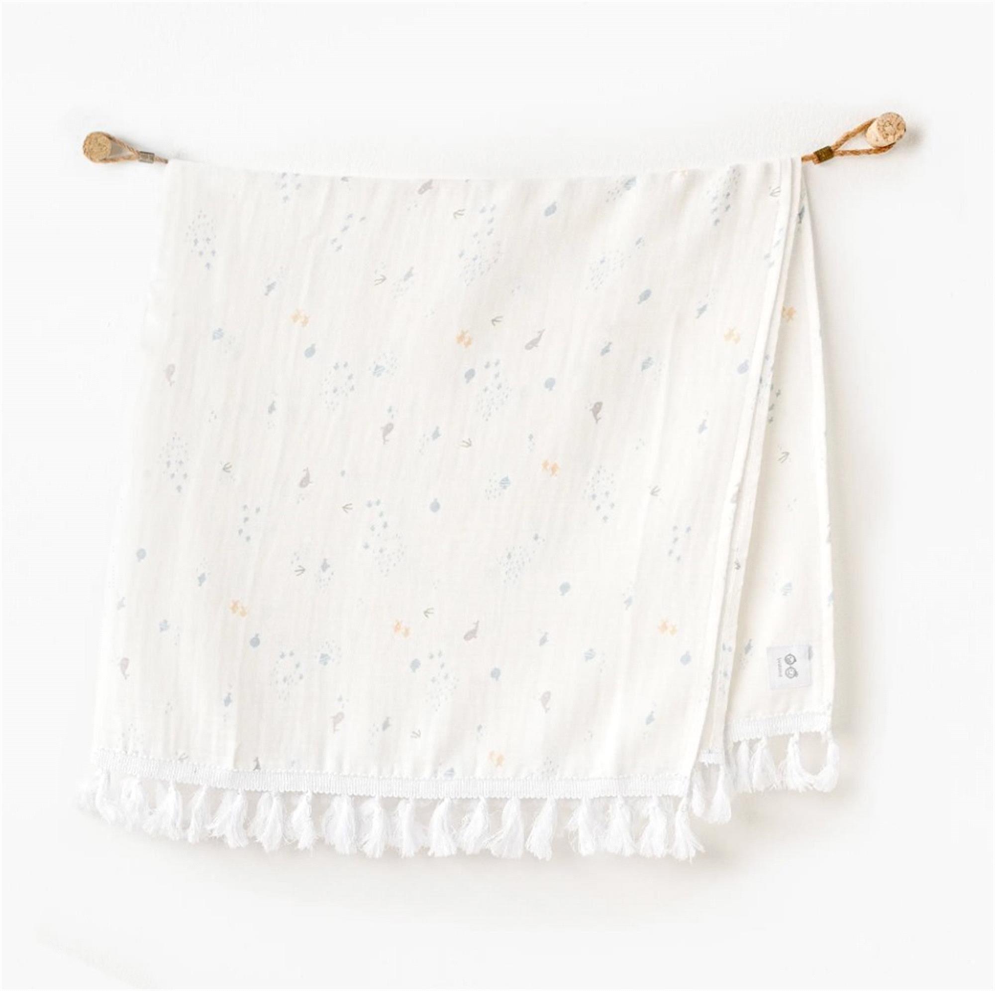 Andywawa Bebek Müslin Battaniye Beyaz AC25620