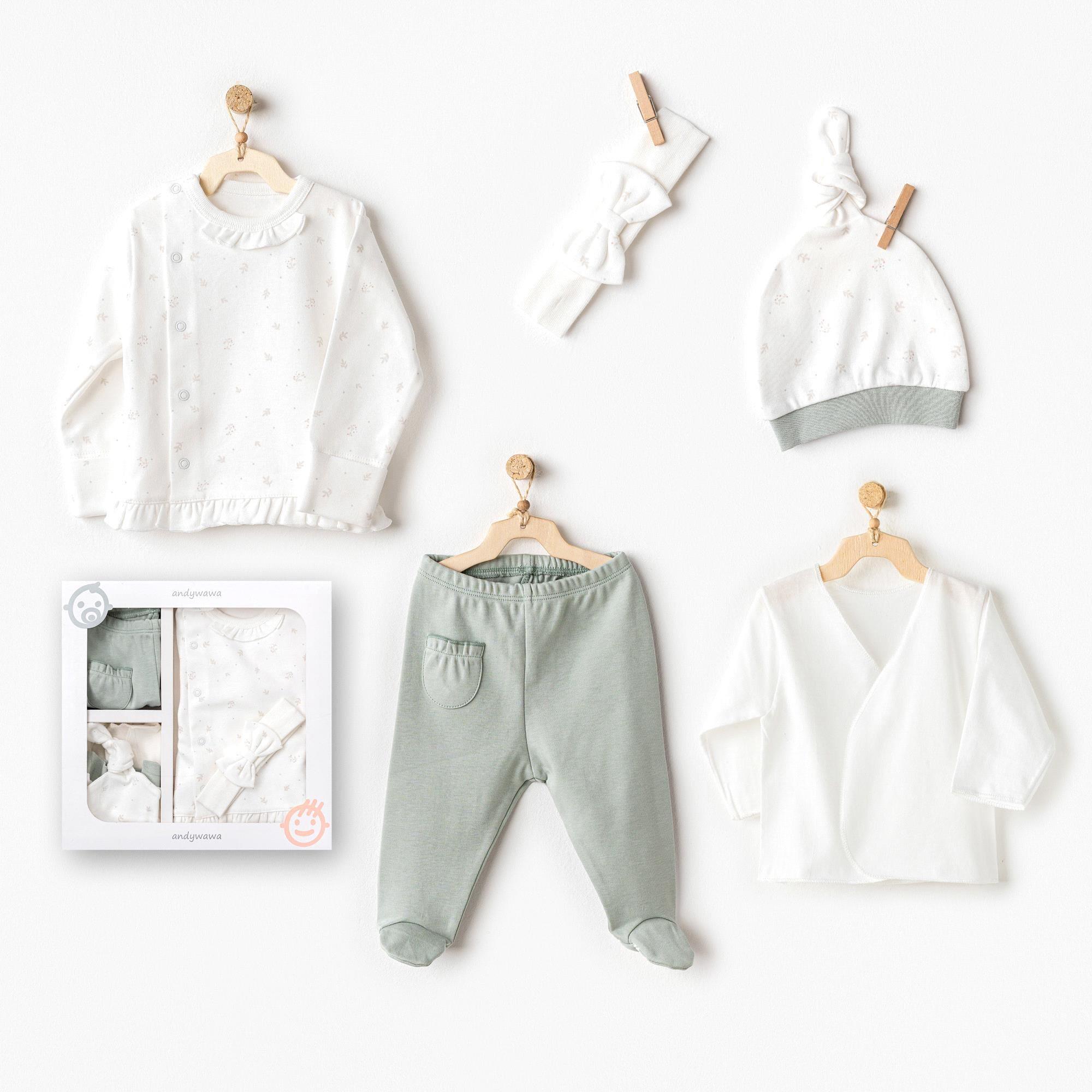 Andywawa Kız Bebek 5'li Hastane Çıkış Green AC25130