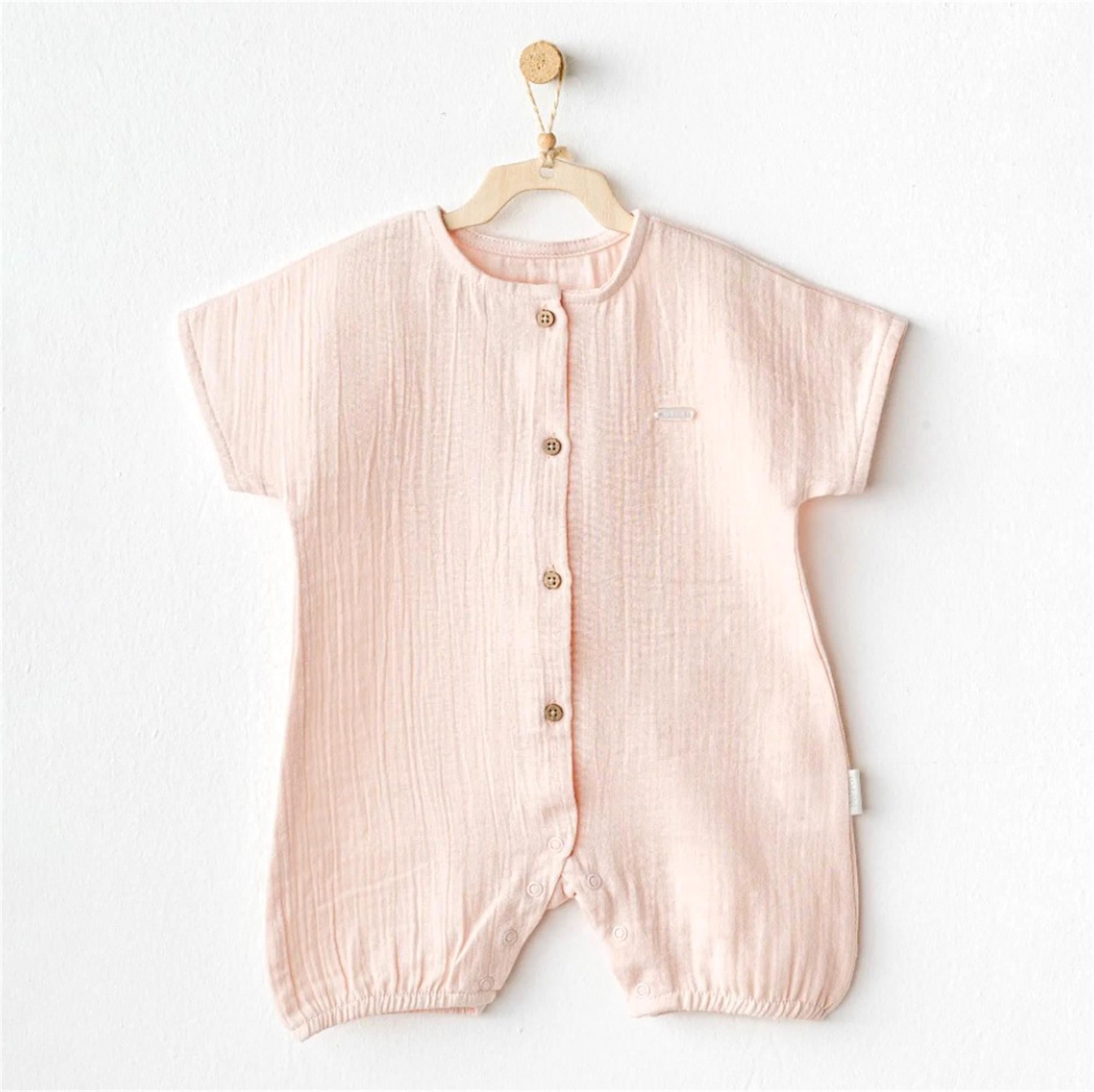 Andywawa Kız Bebek Müslin Tulum Pembe AC25884