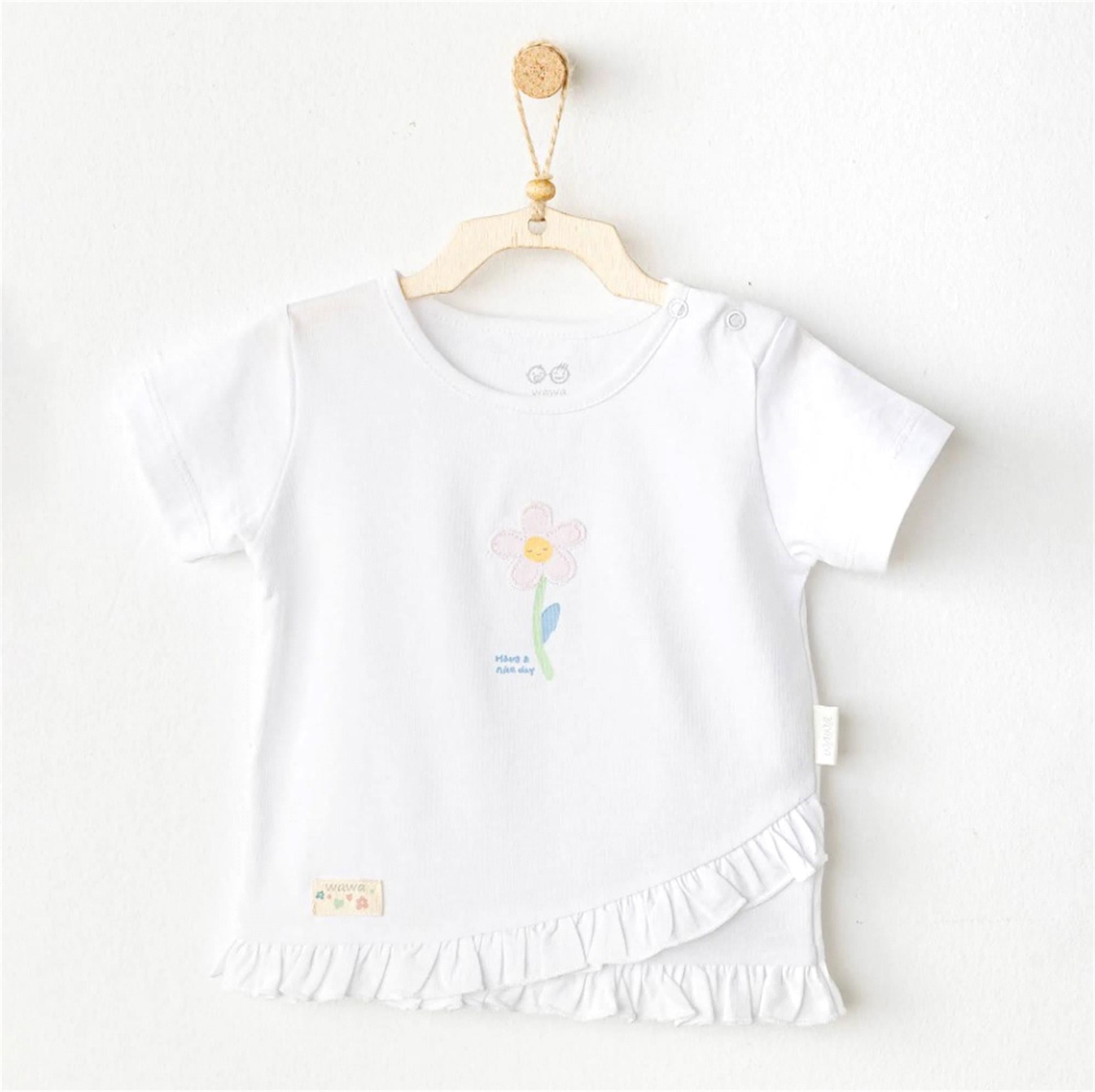 Andywawa Kız Bebek Tişört Beyaz AC25966