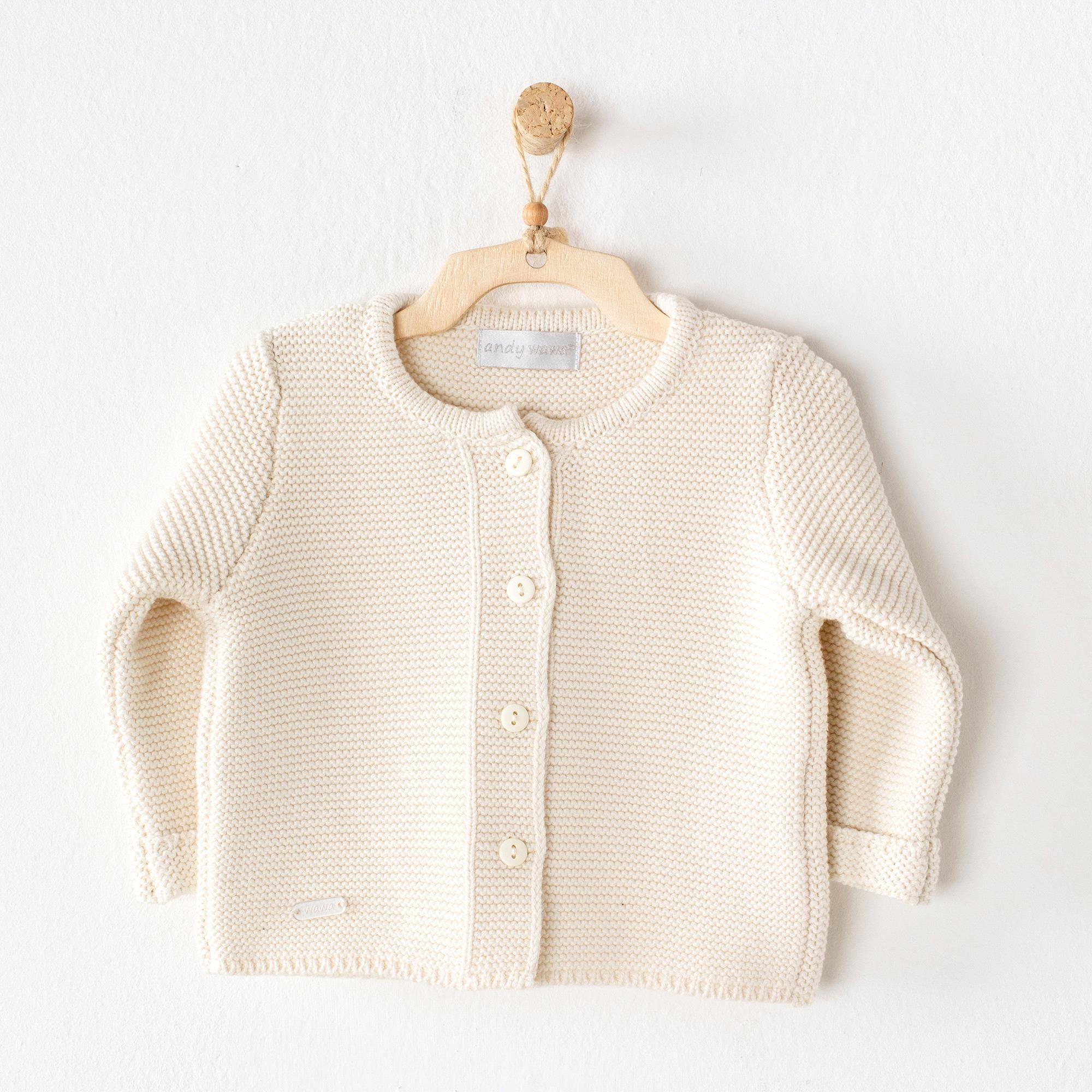 Andywawa Unisex Bebek Ceket Ekru AC24333