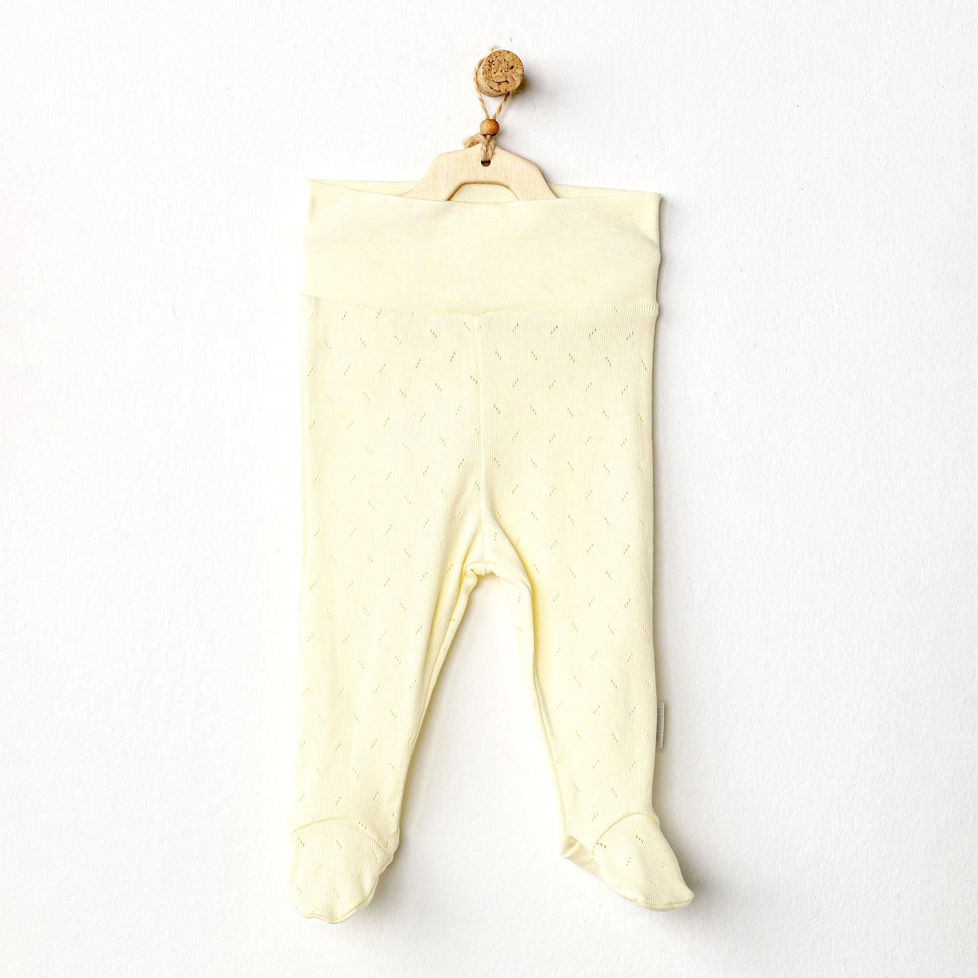 Andywawa Unisex Bebek Jakarlı Patikli Pantolon Sarı AC24706
