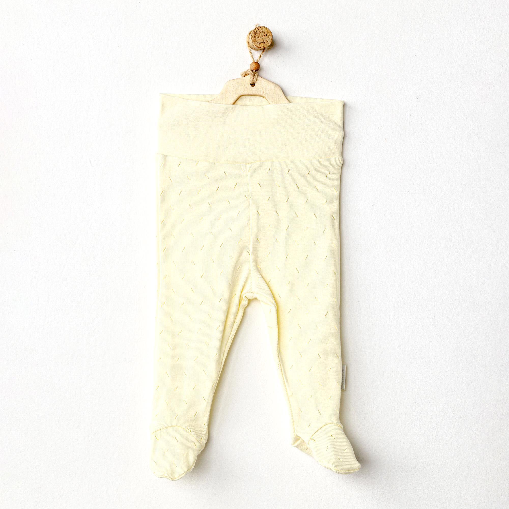 Andywawa Unisex Bebek Jakarlı Patikli Pantolon Sarı AC24706