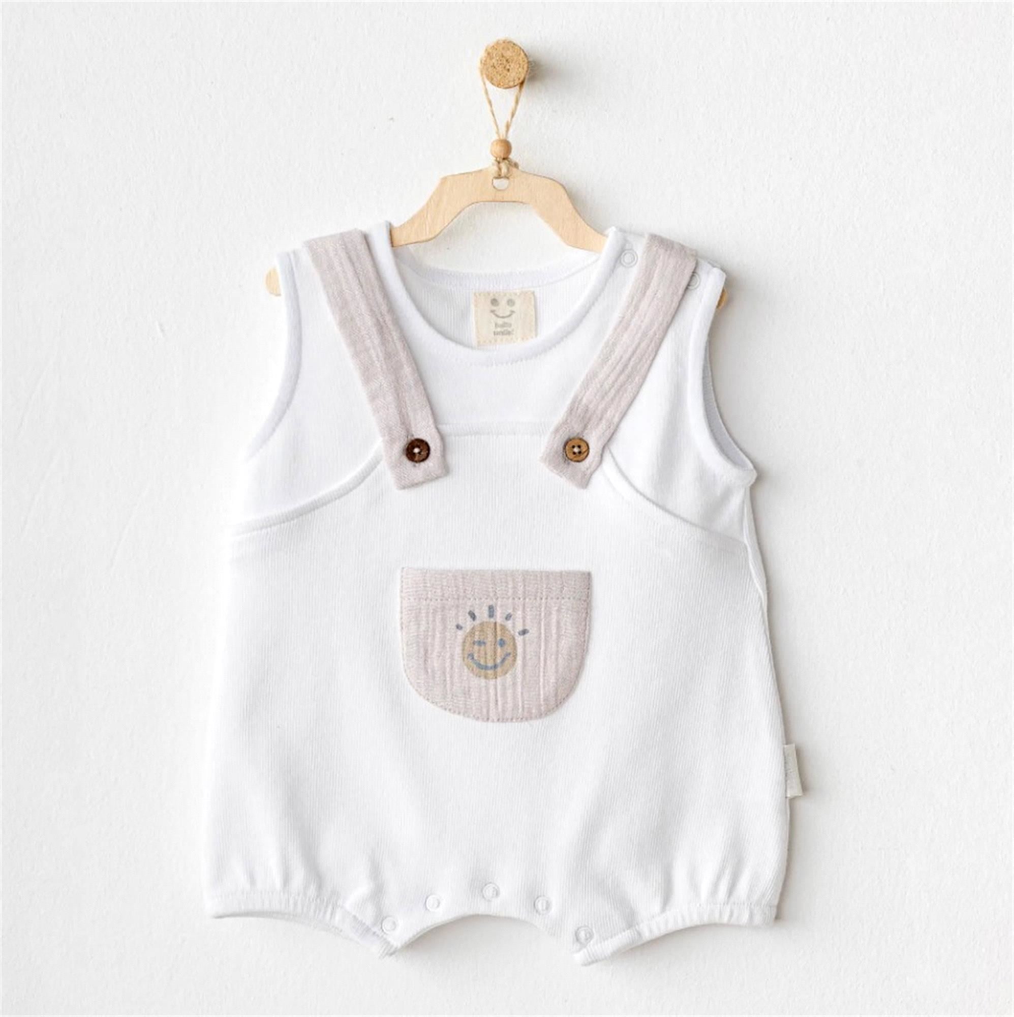 Andywawa Unisex Bebek Salopet Tulum Beyaz AC25901