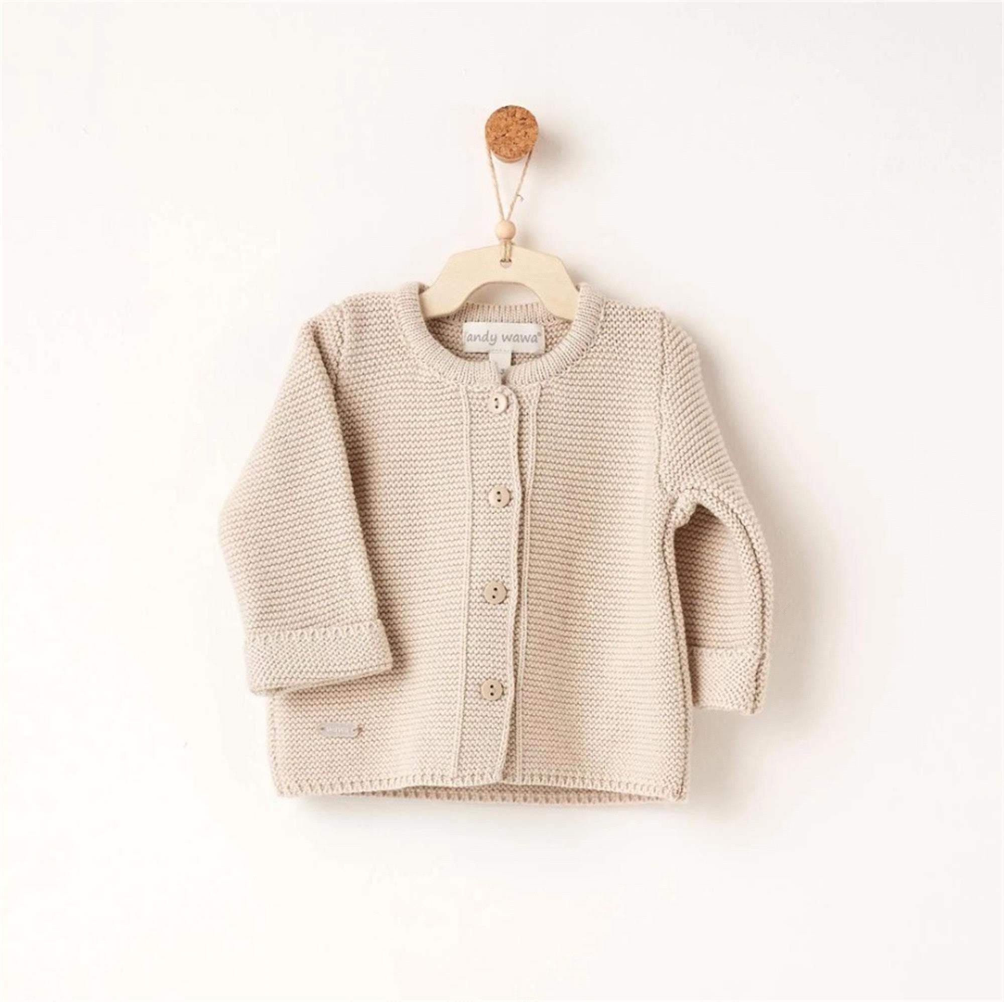 Andywawa Unisex Triko Hırka Bej AC26344