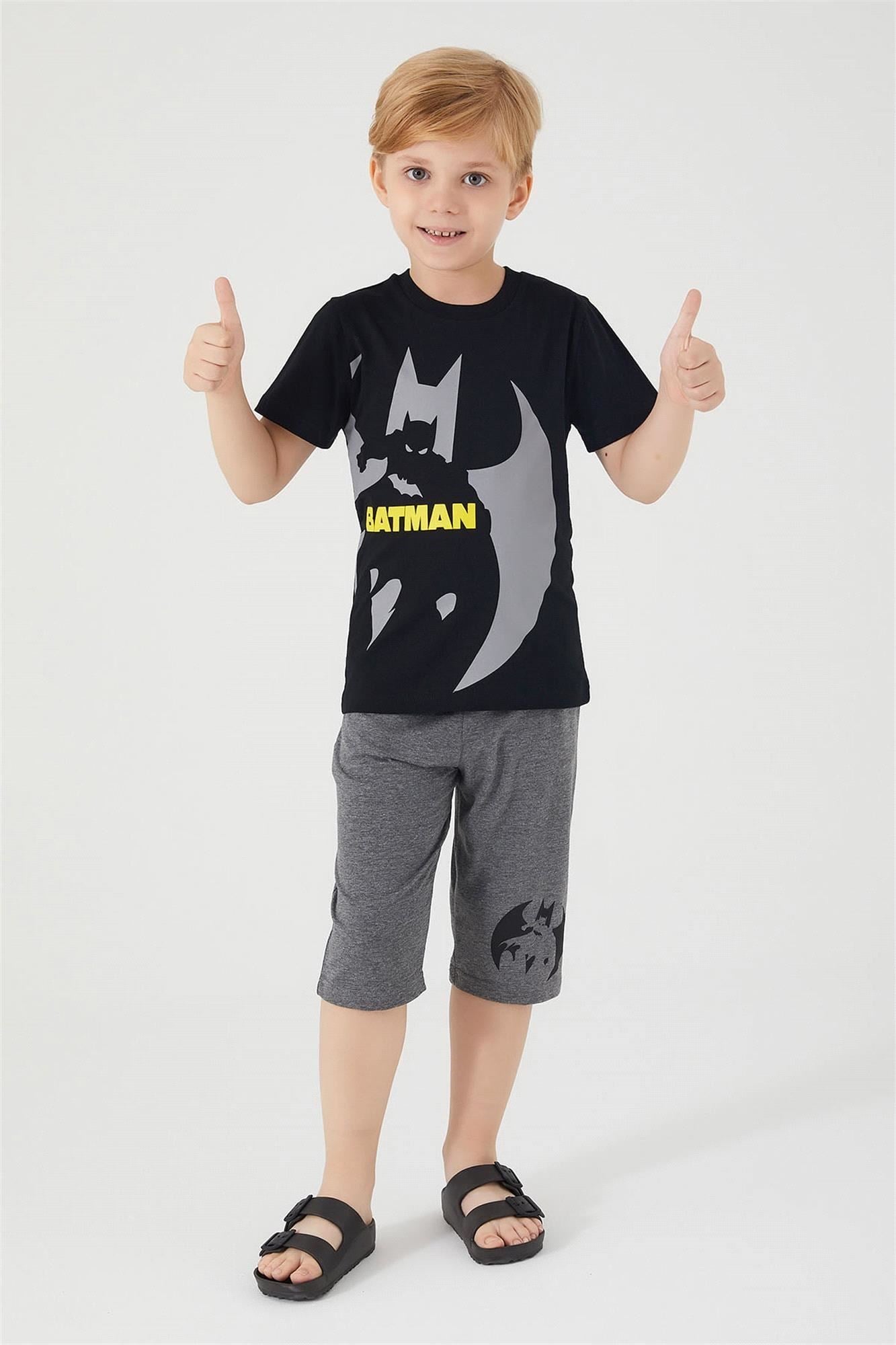 Batman Erkek Çocuk Bermuda Takım Siyah L1555-3