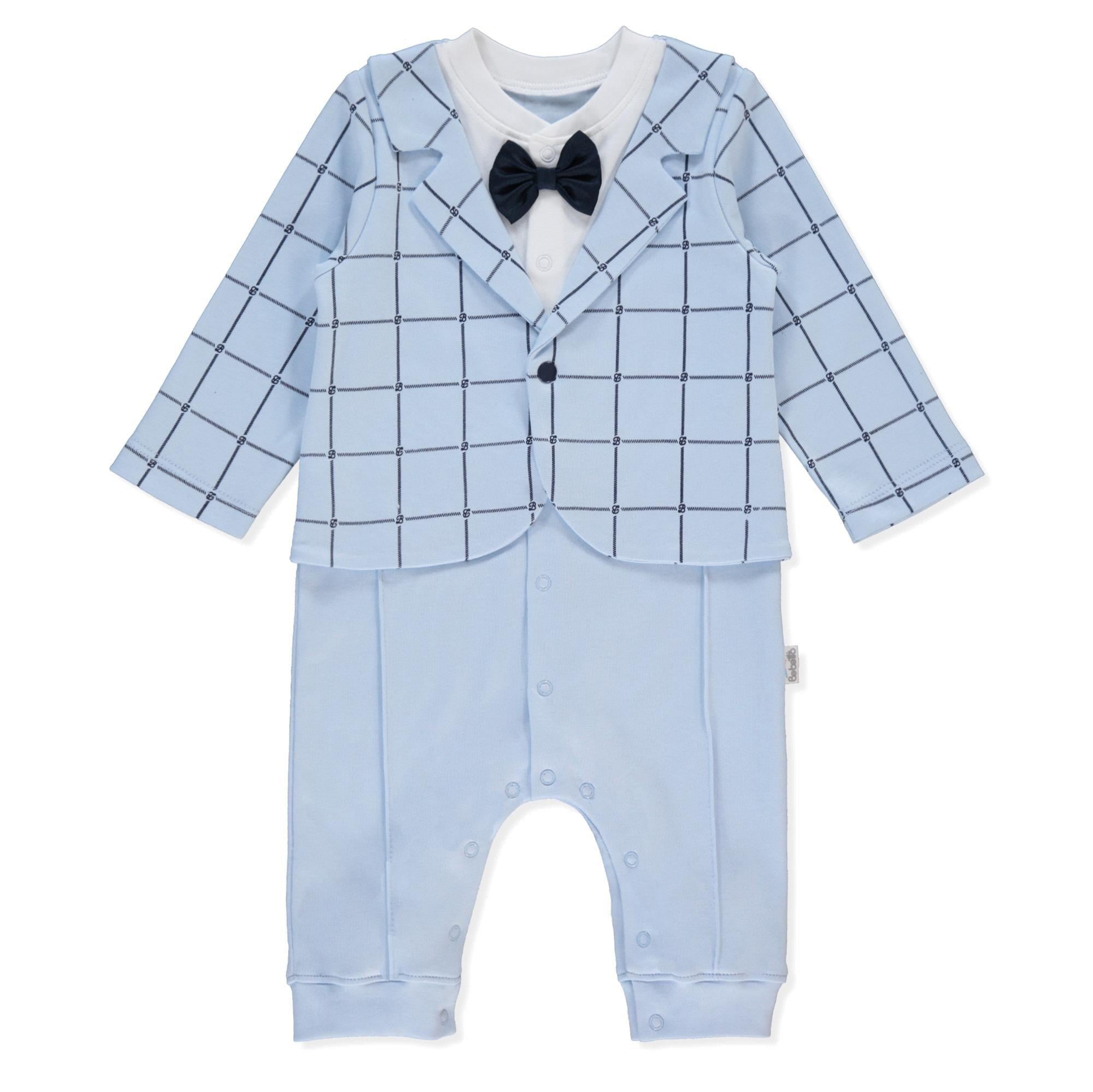 Bebetto Erkek Bebek Patiksiz Papyonlu Tulum Mavi T3764