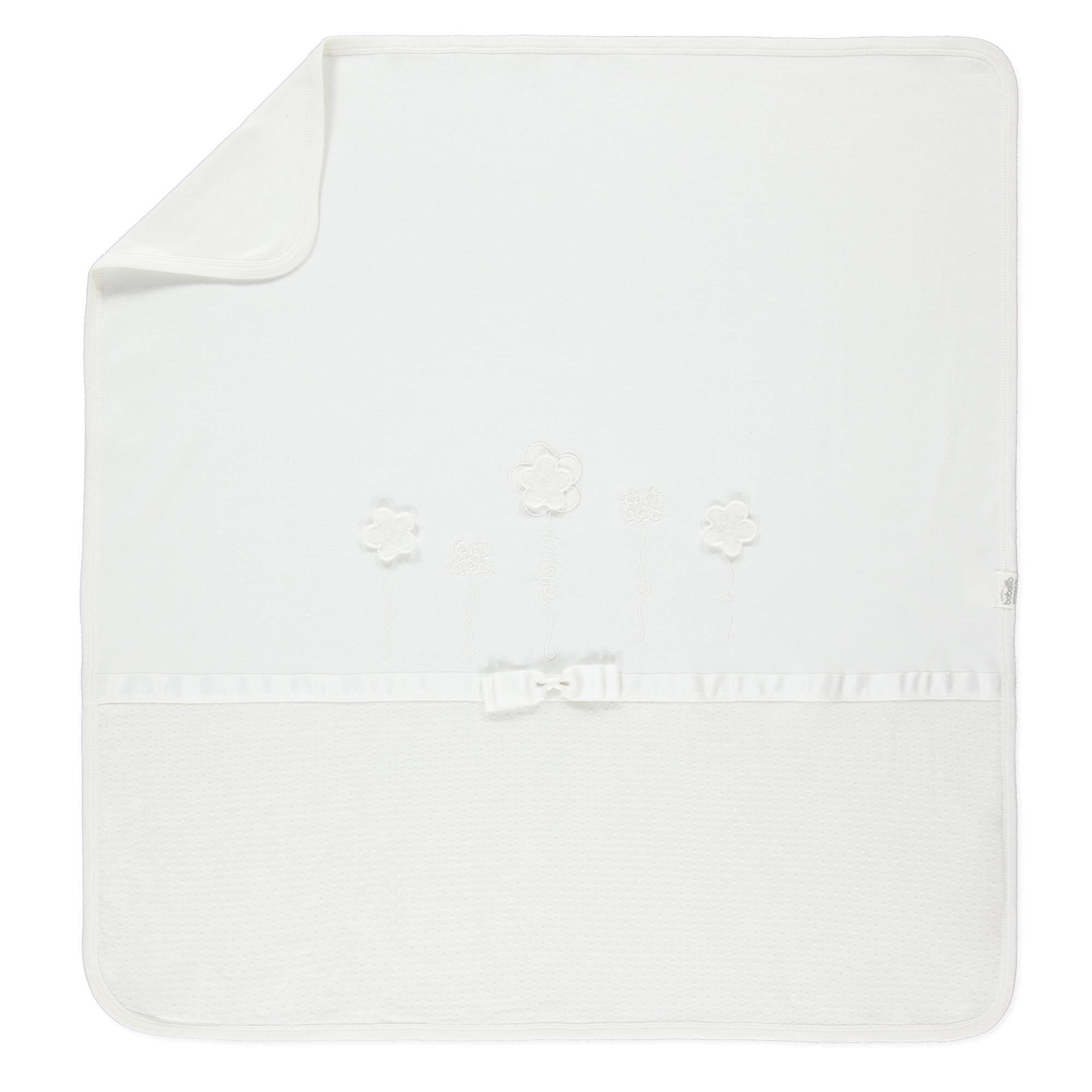 Bebetto Kız Bebek İnterlok Battaniye 80X80 Ekru B813