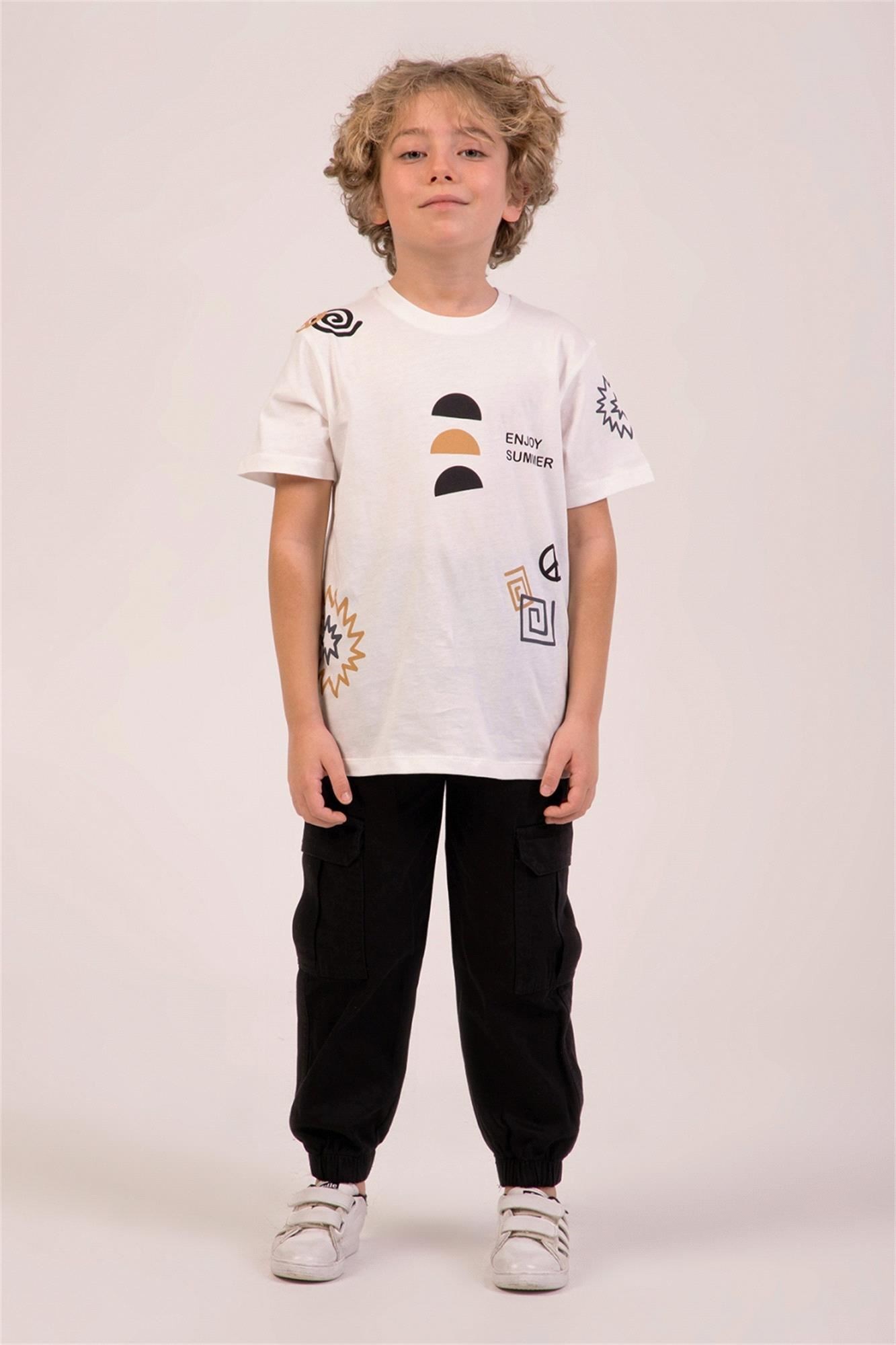 DMB Erkek Çocuk Tişört Ekru M7739