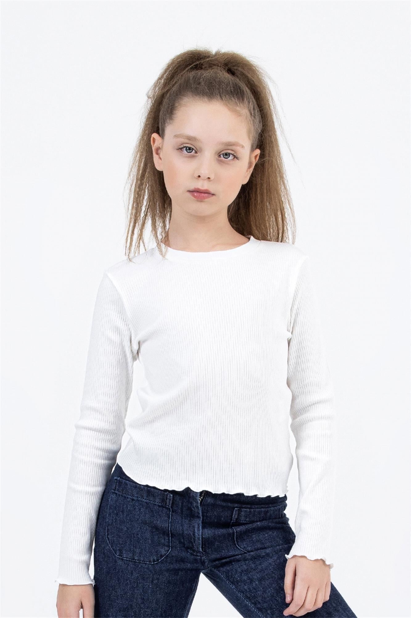 DMB Kız Çocuk Fittili Body Beyaz M 0173