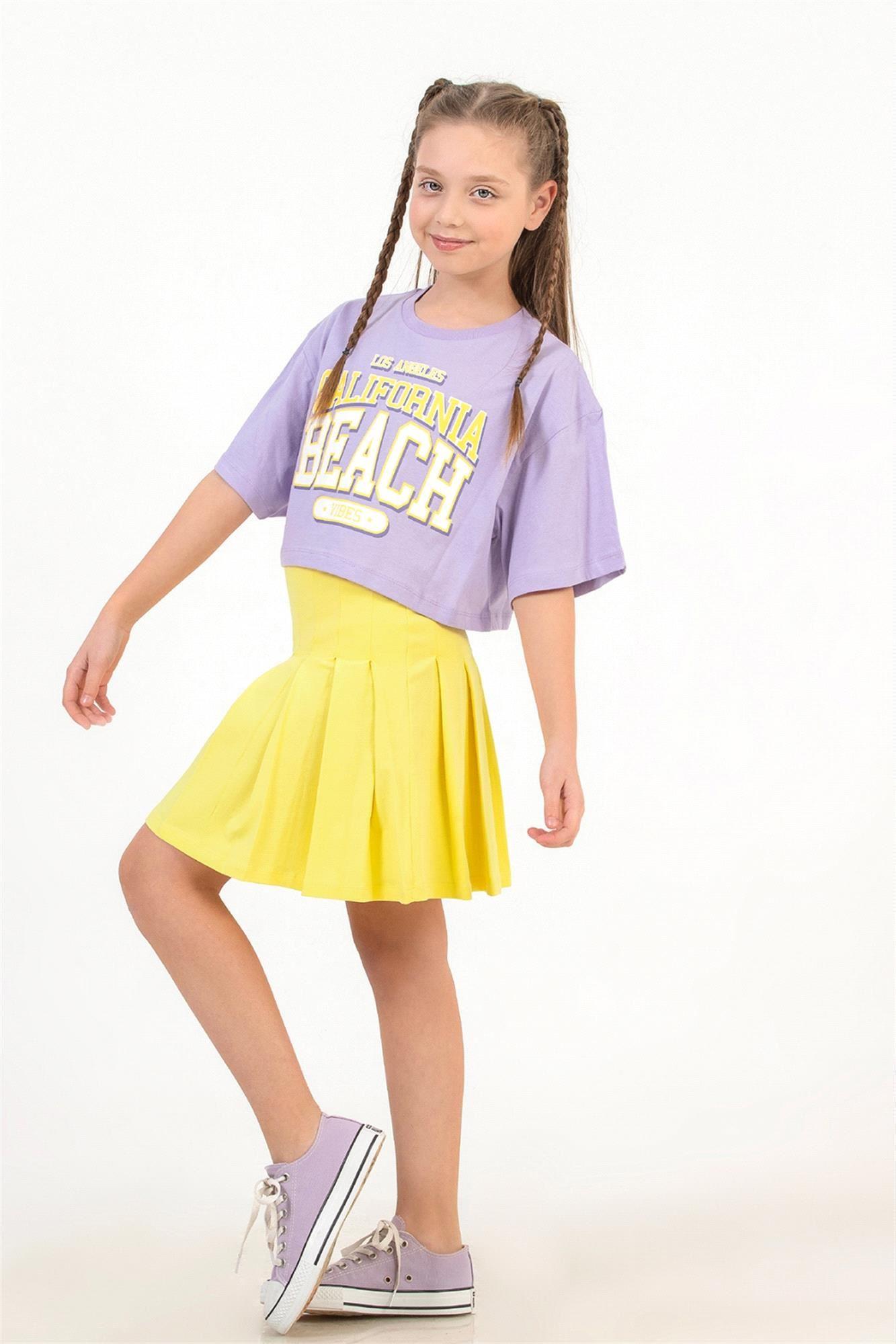 Dmb Yazlık Kız  Etekli Takım Lila M 2748