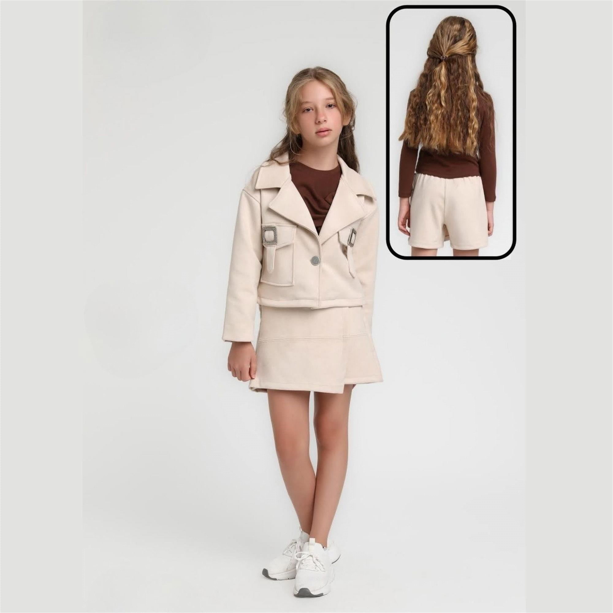 Jadeer Escabel Kız Çocuk Şort Etek Bej 36070