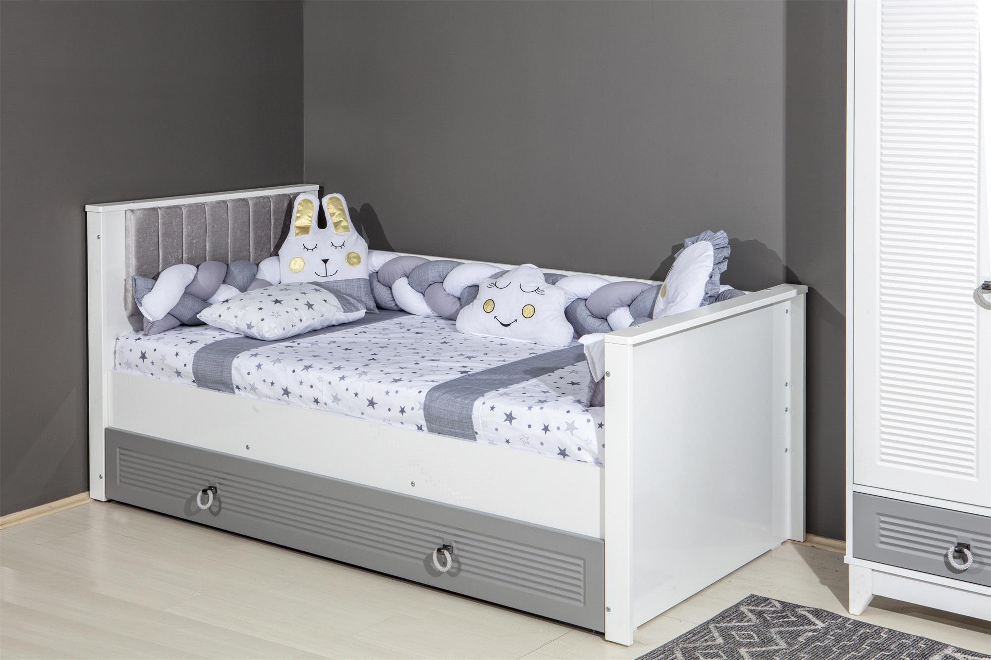 Jadeer Gold Montessori Örgülü Nevresimli Uyku Seti Gri