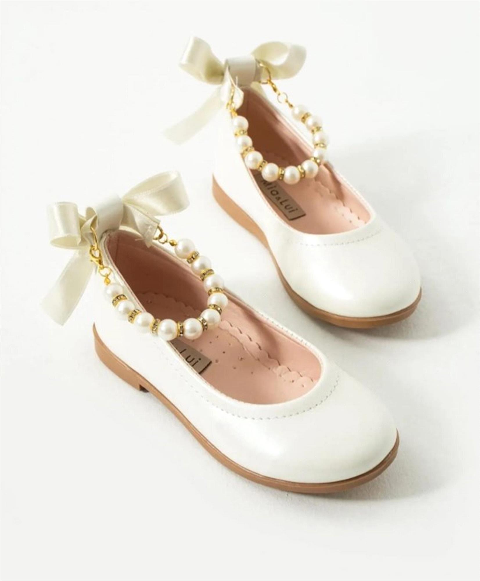 Mia Lui Zena Kız Çocuk İnci Bilek Babet Sedef 26-30 Z123P