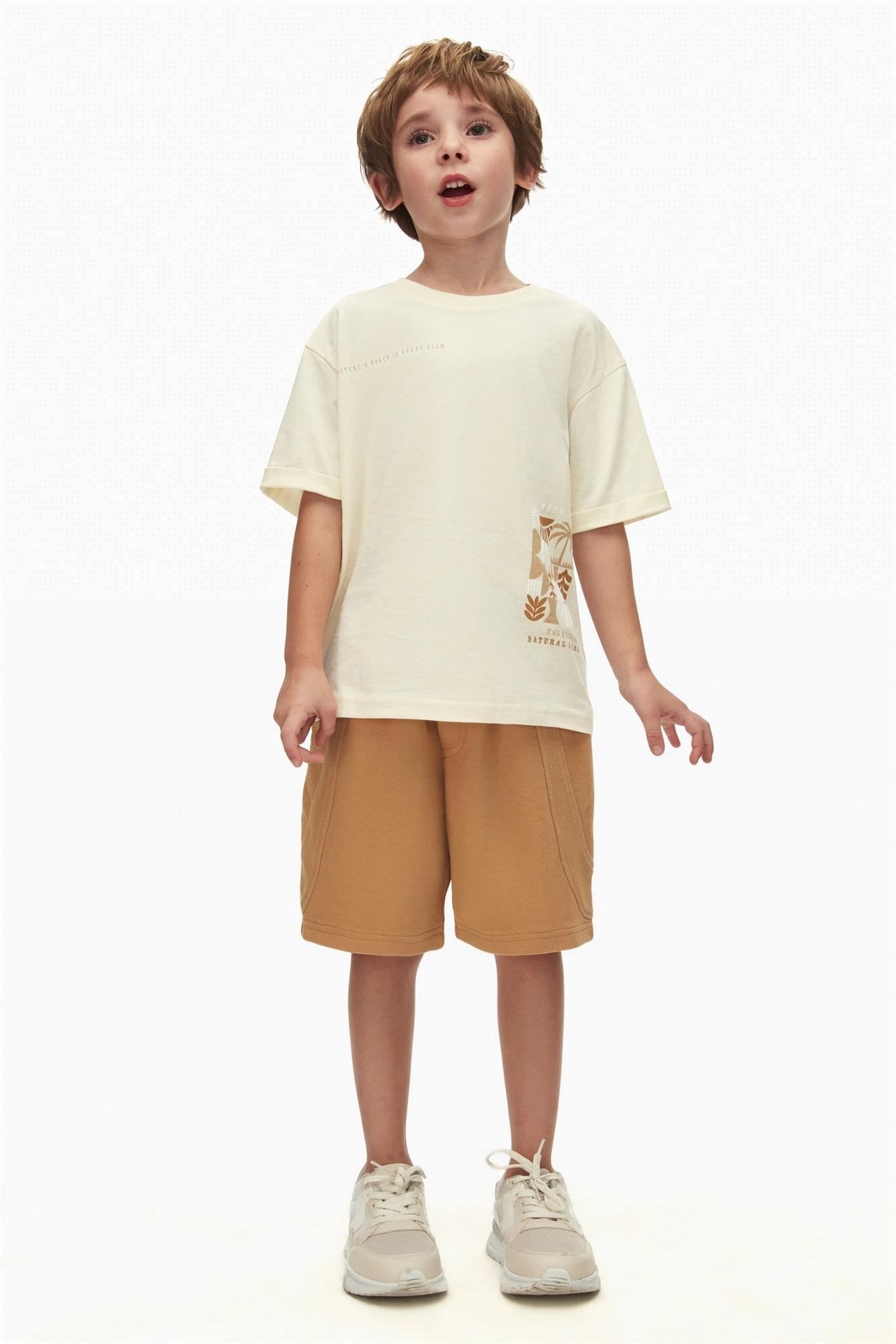 NK Kids Erkek Çocuk Tişört Krem 48505