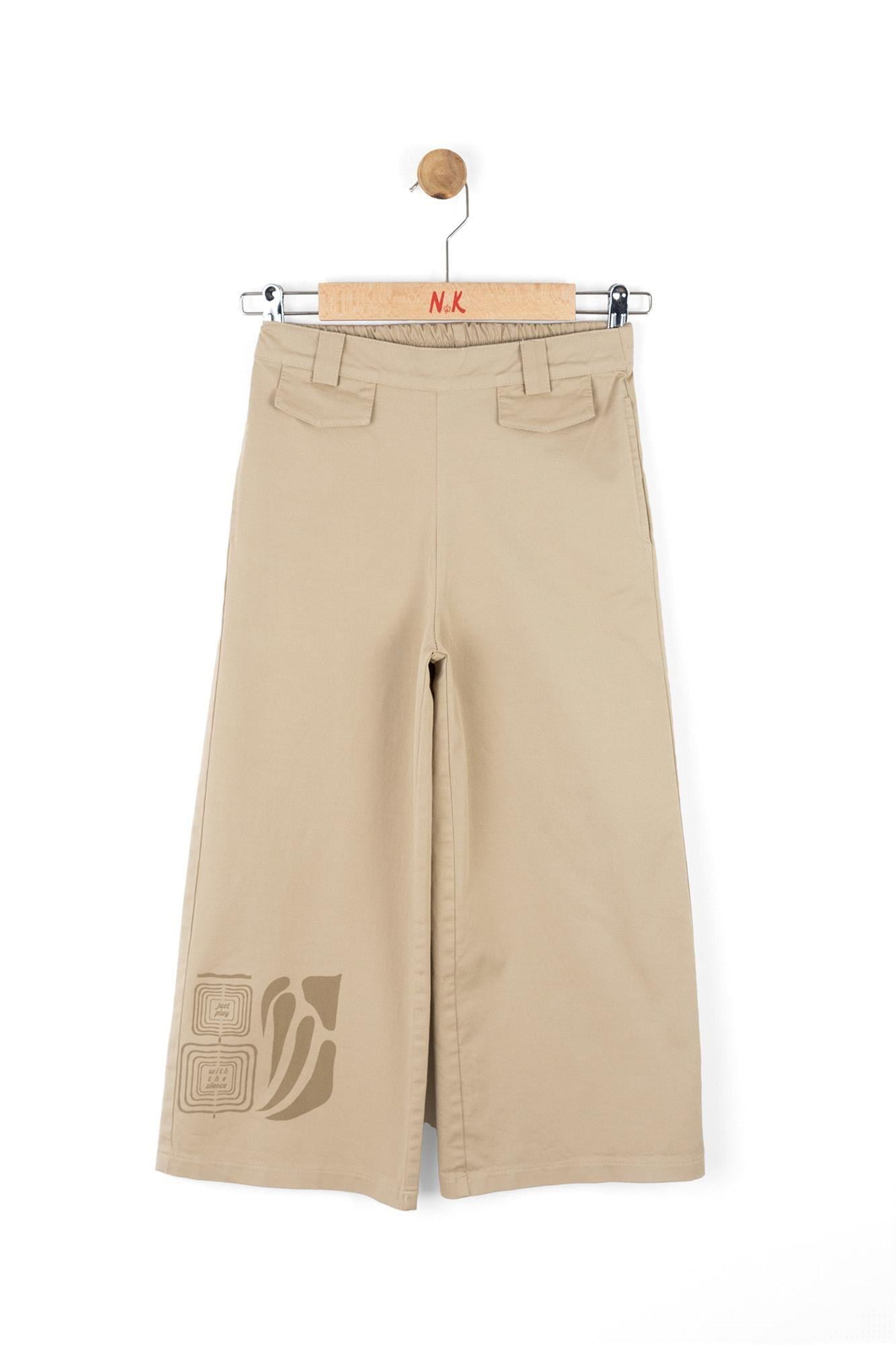 NK Kids Kız Çocuk Bol Paçalı Pantolon Camel 57311