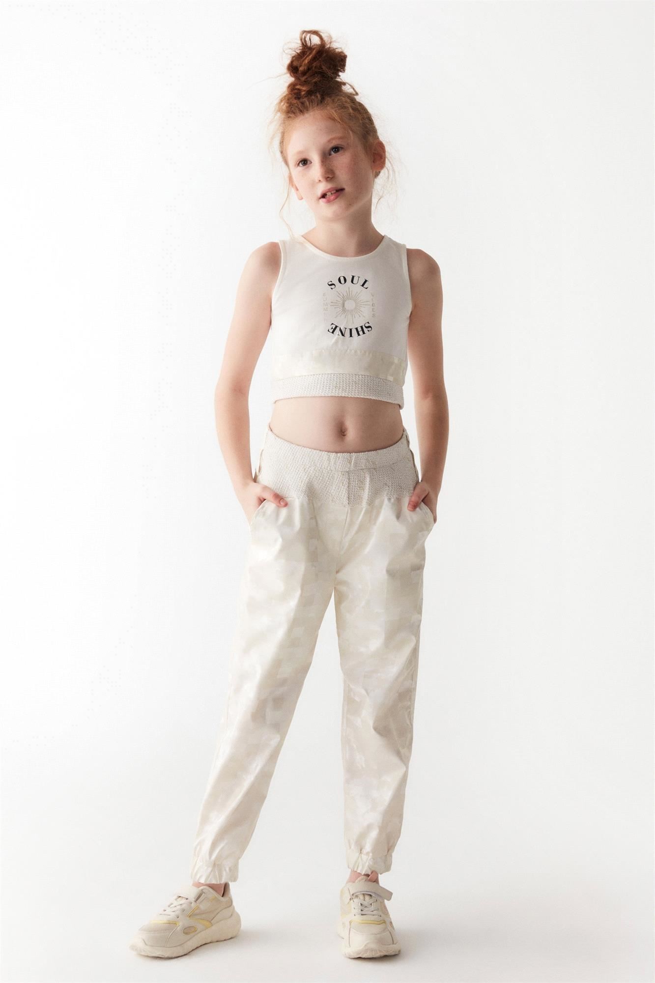 NK Kids Kız Çocuk Shine Crop Ekru 36333