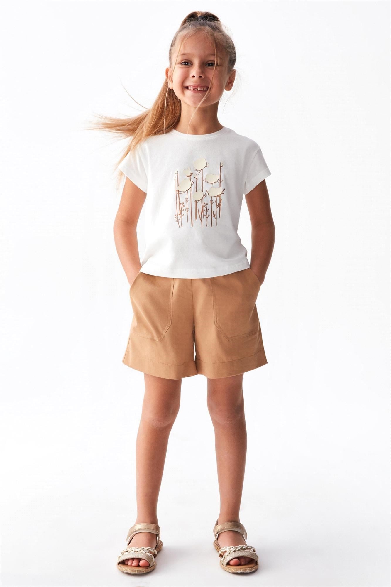 NK Kids Kız Melem Şort Camel 56521