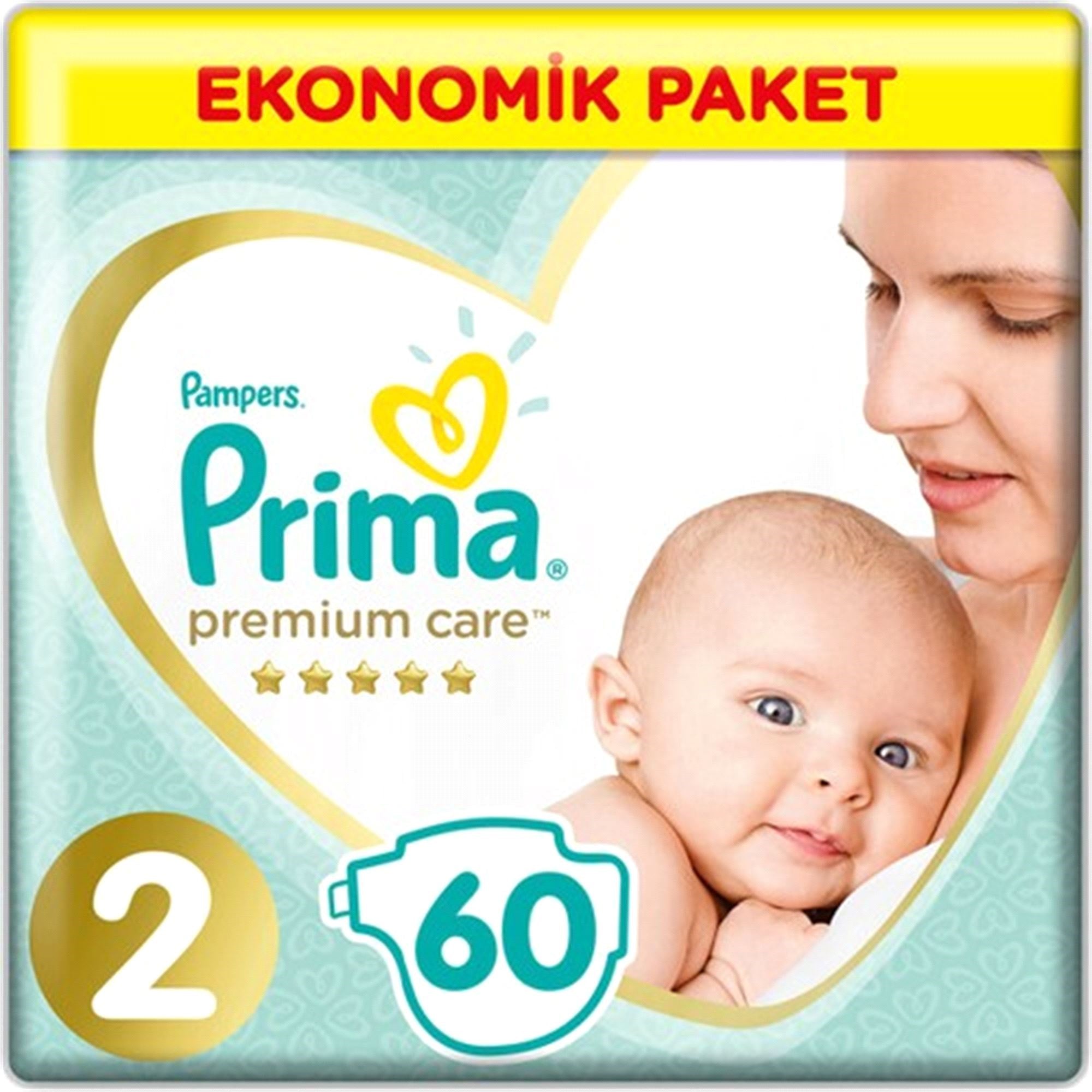 Prima Premium Ekonomik Paket No:2 Bebek Bezi 60 Adet
