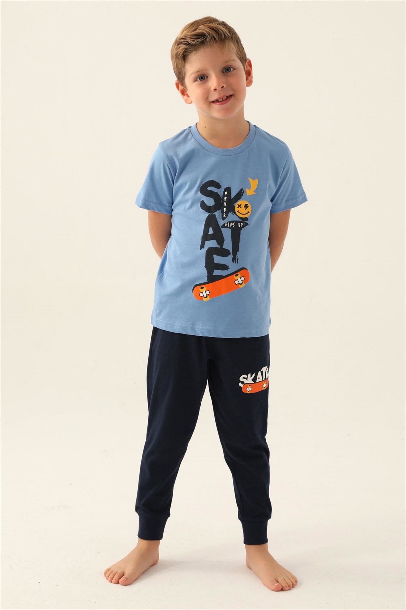 RolyPoly Erkek Çocuk Pijama Takımı İndigo RP3354-2